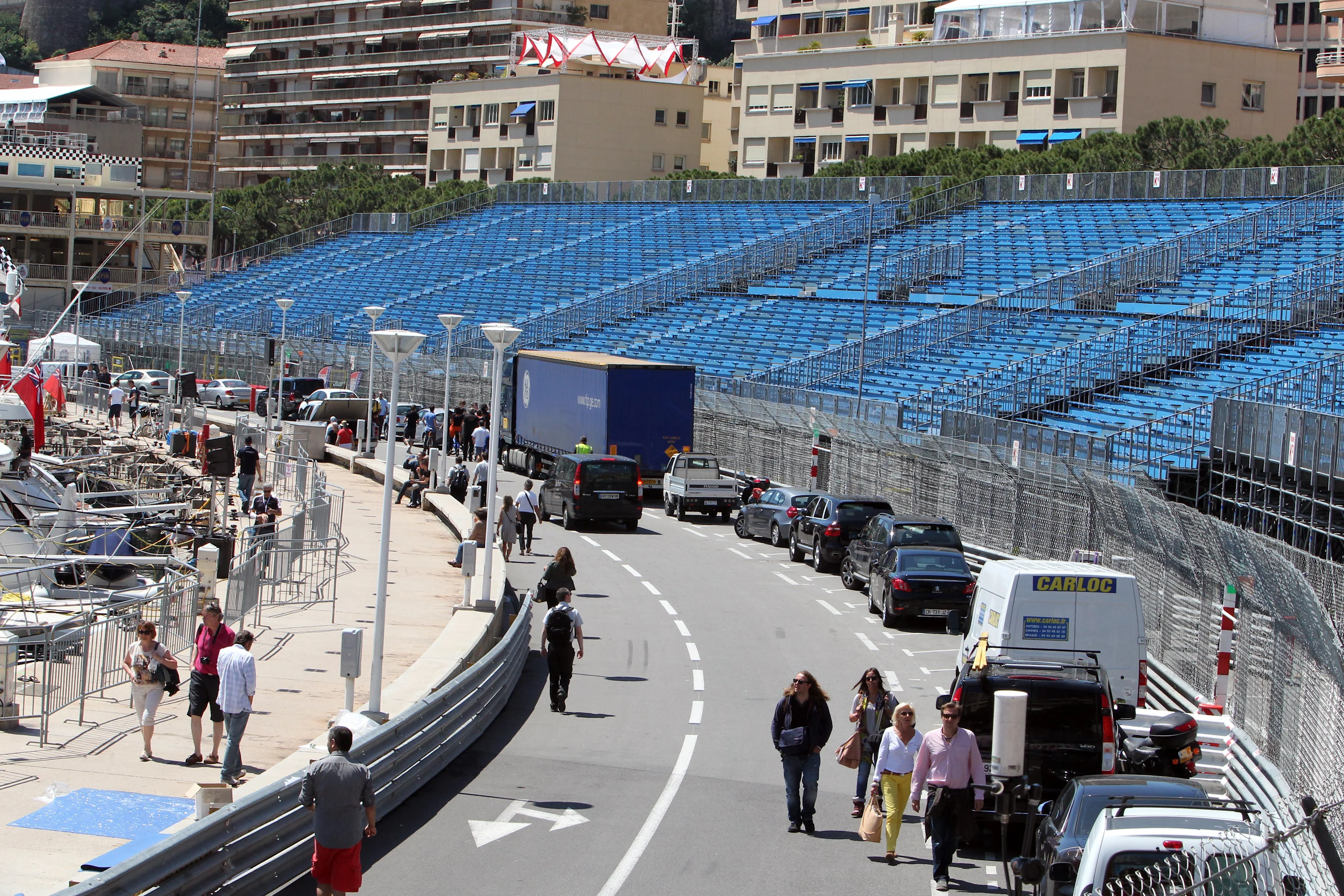 The circuit re-opens to traffic once racing is done for the day. The majority of barriers stay in place