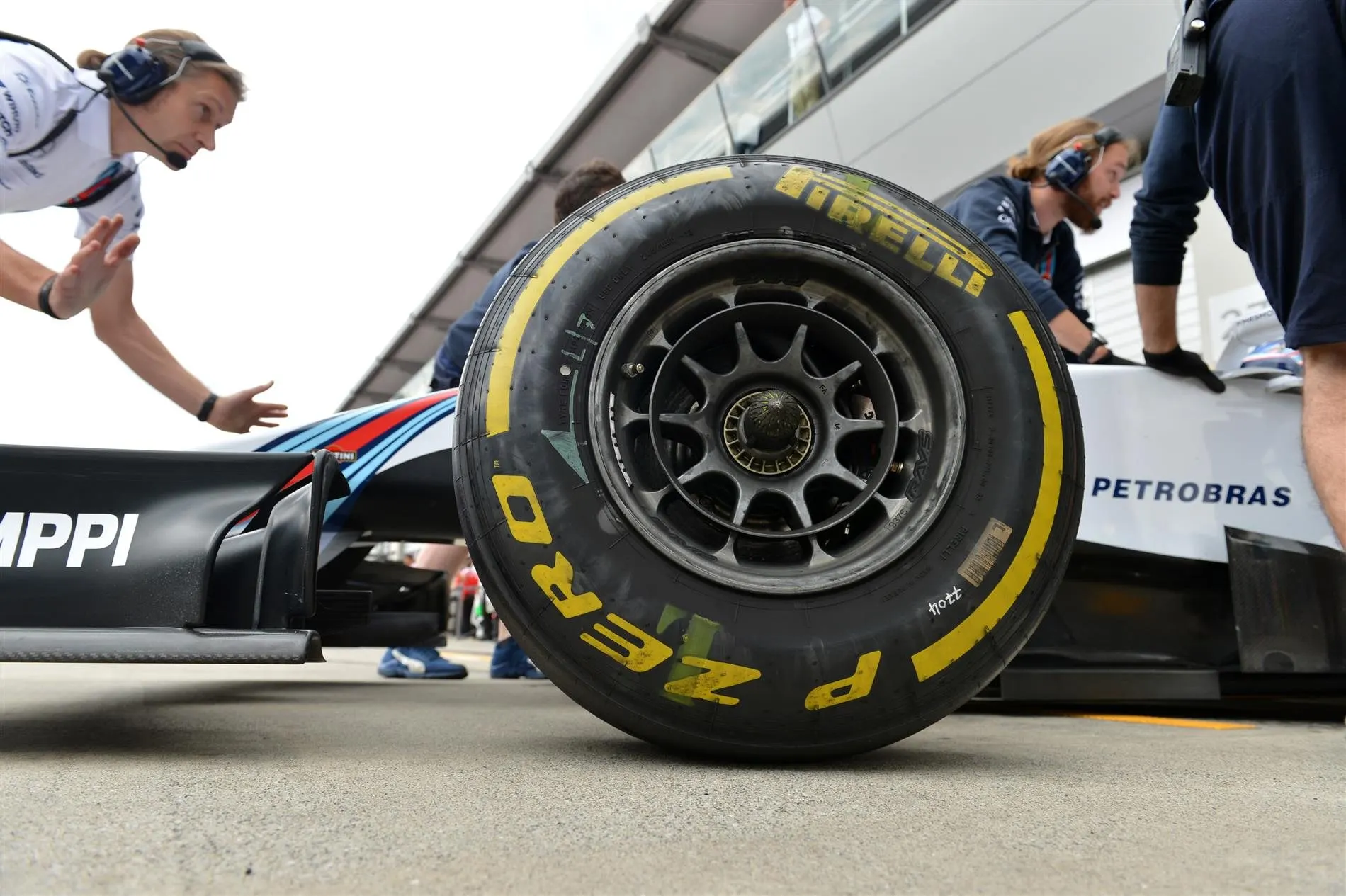 Pirelli tyre on the car of Valtteri Bottas (FIN) Williams FW36. Formula One World Championship, Rd8, Austrian Grand Prix, Qualifying, Spielberg, Austria, Saturday, 21 June 2014