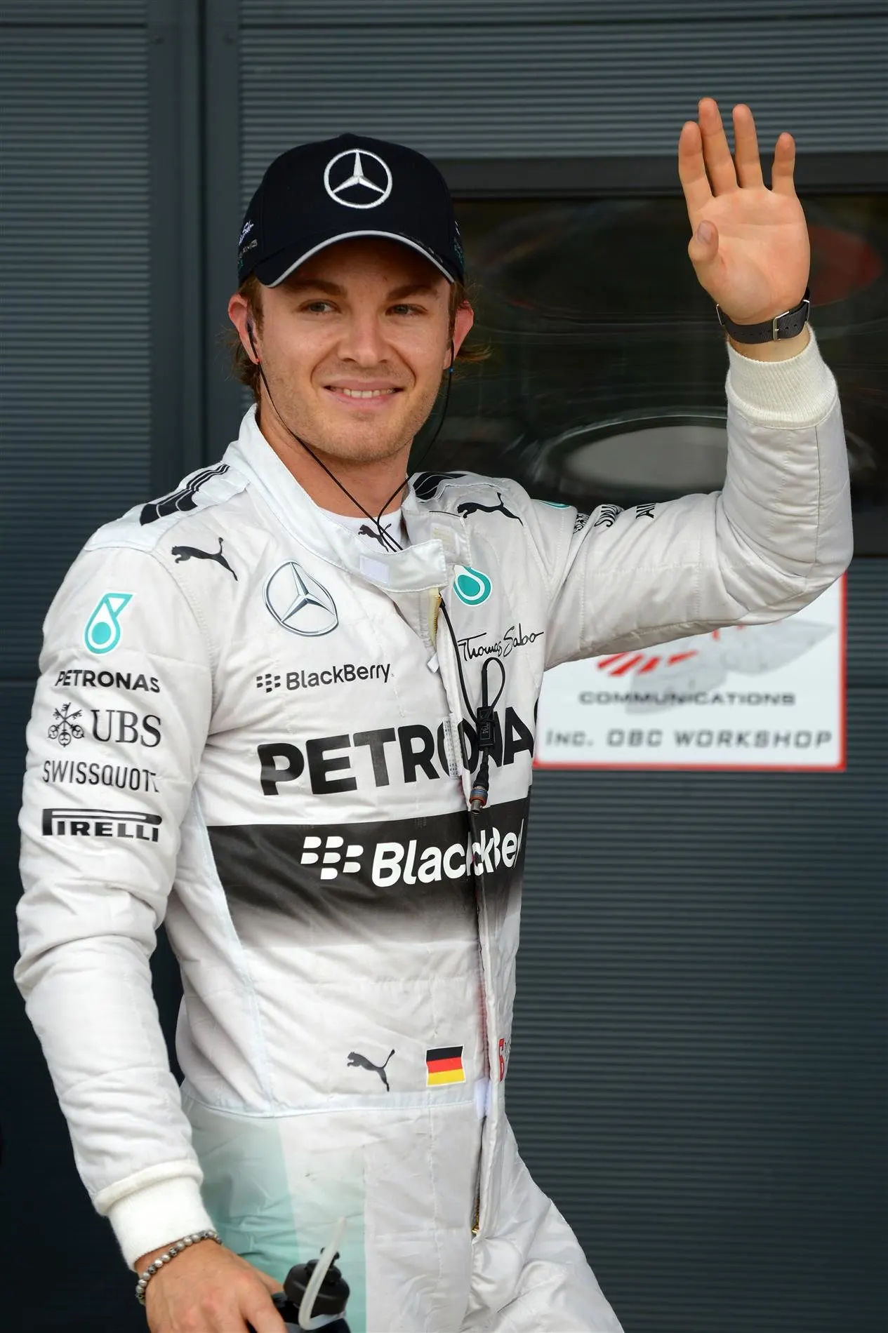 Pole sitter Nico Rosberg (GER) Mercedes AMG F1 celebrates in parc ferme. Formula One World Championship, Rd9, British Grand Prix, Qualifying, Silverstone, England, Saturday, 5 July 2014 © Sutton Images. No reproduction without permission