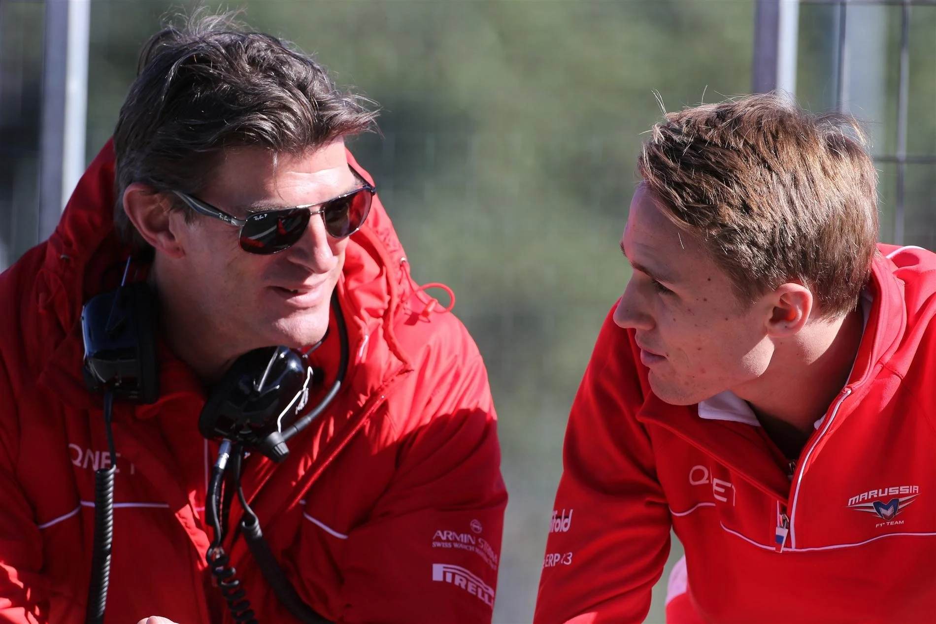 L to R): Graeme Lowdon (GBR) Marussia F1 President and Sporting Director and Max Chilton (GBR) Marussia F1 Team. Formula One Testing, Jerez, Spain, Day Three, Thursday, 30 January 2014 © Sutton Images. No reproduction without permission