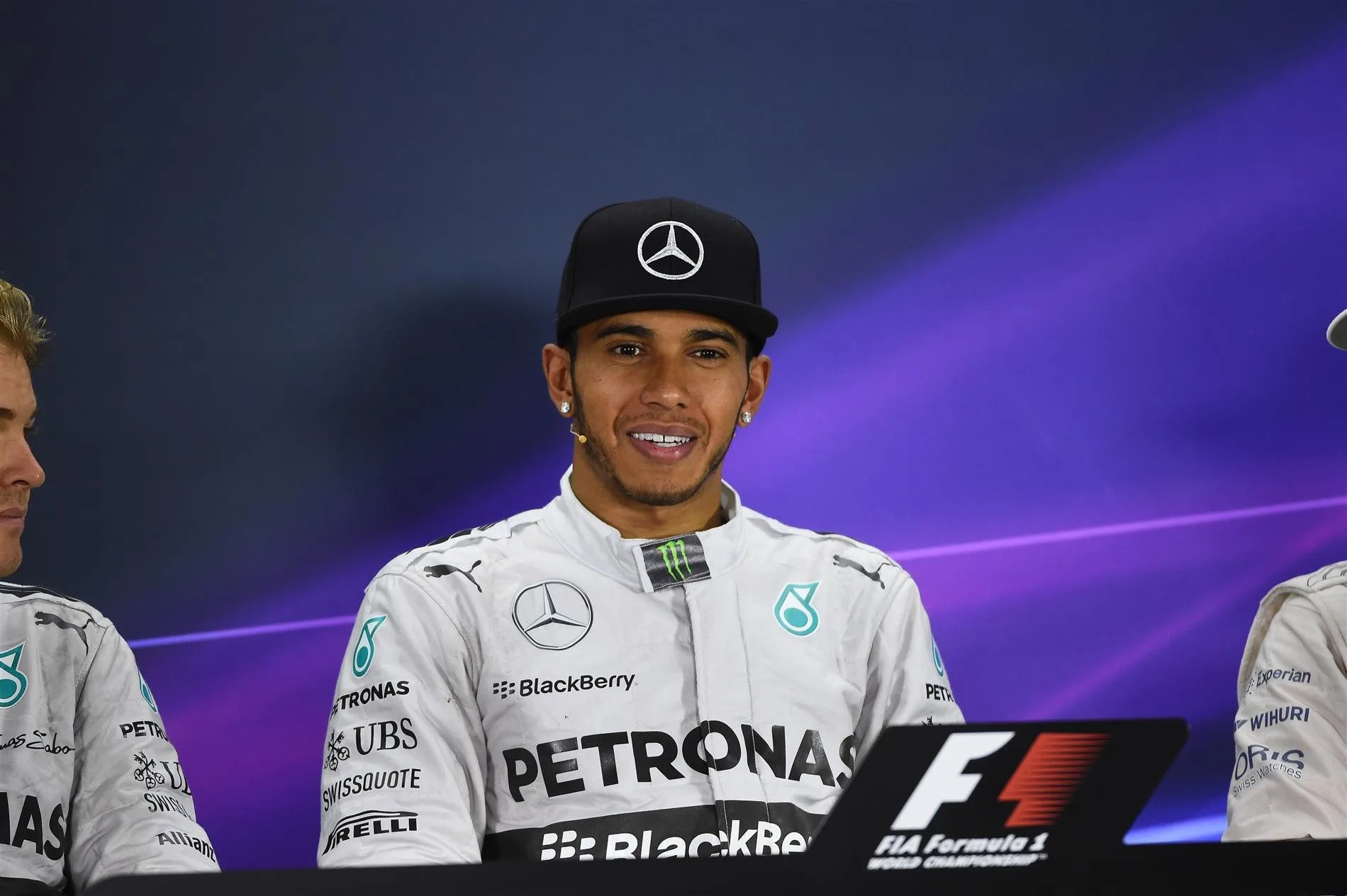 Race winner Lewis Hamilton (GBR) Mercedes AMG F1 in the Press Conference. Formula One World Championship, Rd16, Russian Grand Prix, Race, Sochi Autodrom, Sochi, Krasnodar Krai, Russia, Sunday, 12 October 2014