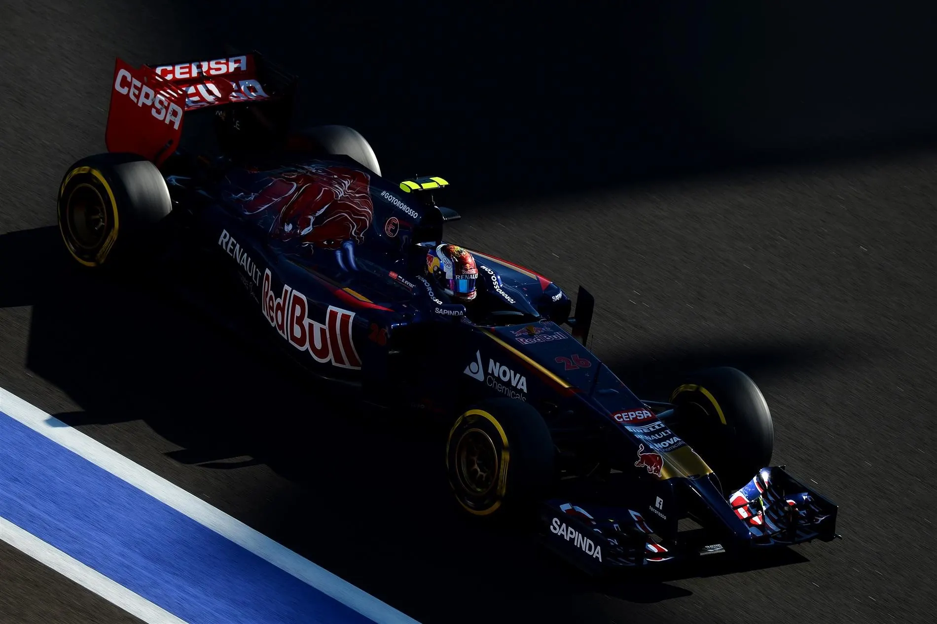 Daniil Kvyat (RUS) Scuderia Toro Rosso STR9. Formula One World Championship, Rd16, Russian Grand Prix, Qualifying, Sochi Autodrom, Sochi, Krasnodar Krai, Russia, Saturday, 11 October 2014