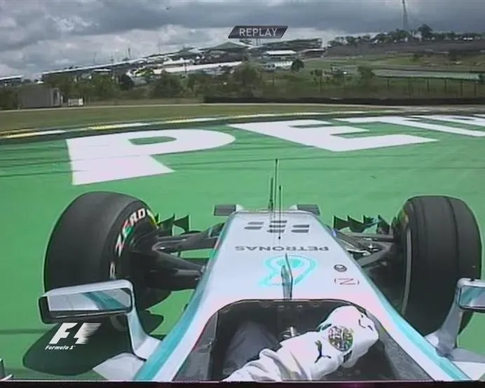 Pushing hard to close the gap to Mercedes team mate Nico Rosberg, Lewis Hamilton suffers a half spin at Turn 4 © FOWC Ltd. No reproduction without permission.