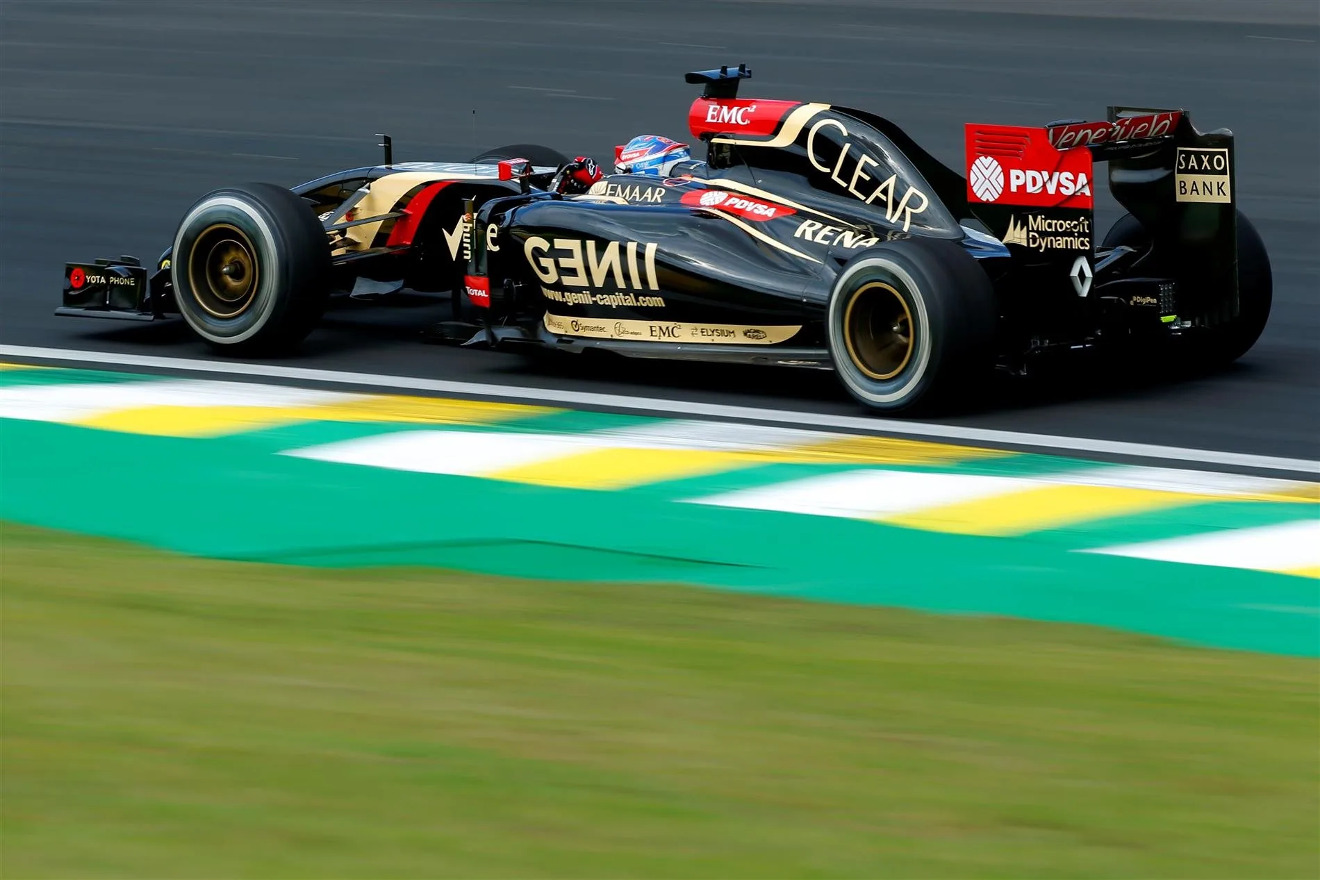 Romain Grosjean (FRA) Lotus E22. Formula One World Championship, Rd18, Brazilian Grand Prix, Practice, Sao Paulo, Brazil, Friday, 7 November 2014