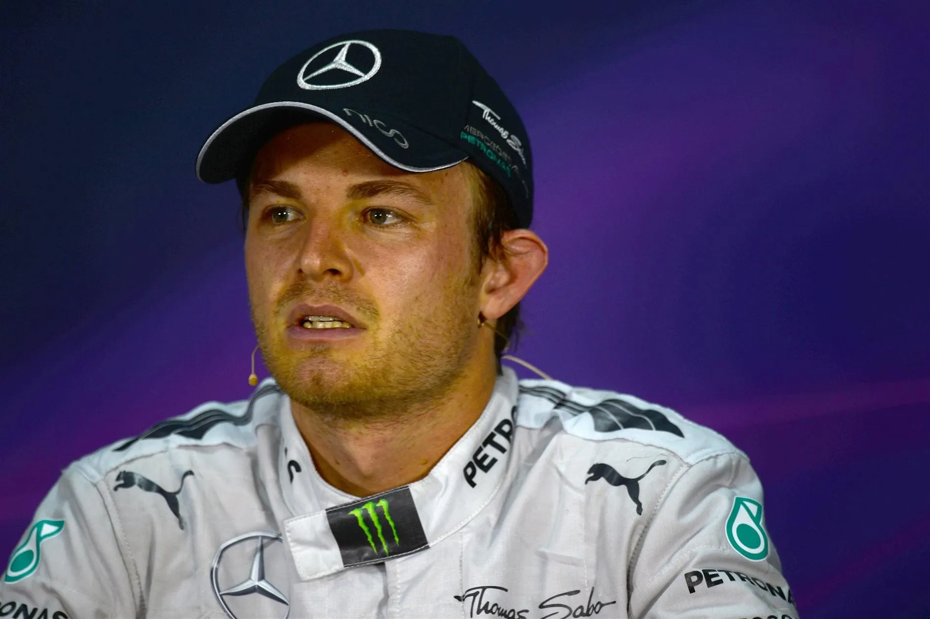 Nico Rosberg (GER) Mercedes AMG F1, who qualified third, in the Press Conference. Formula One World Championship, Rd2, Malaysian Grand Prix, Qualifying, Sepang, Malaysia, Saturday, 29 March 2014. © Sutton Images