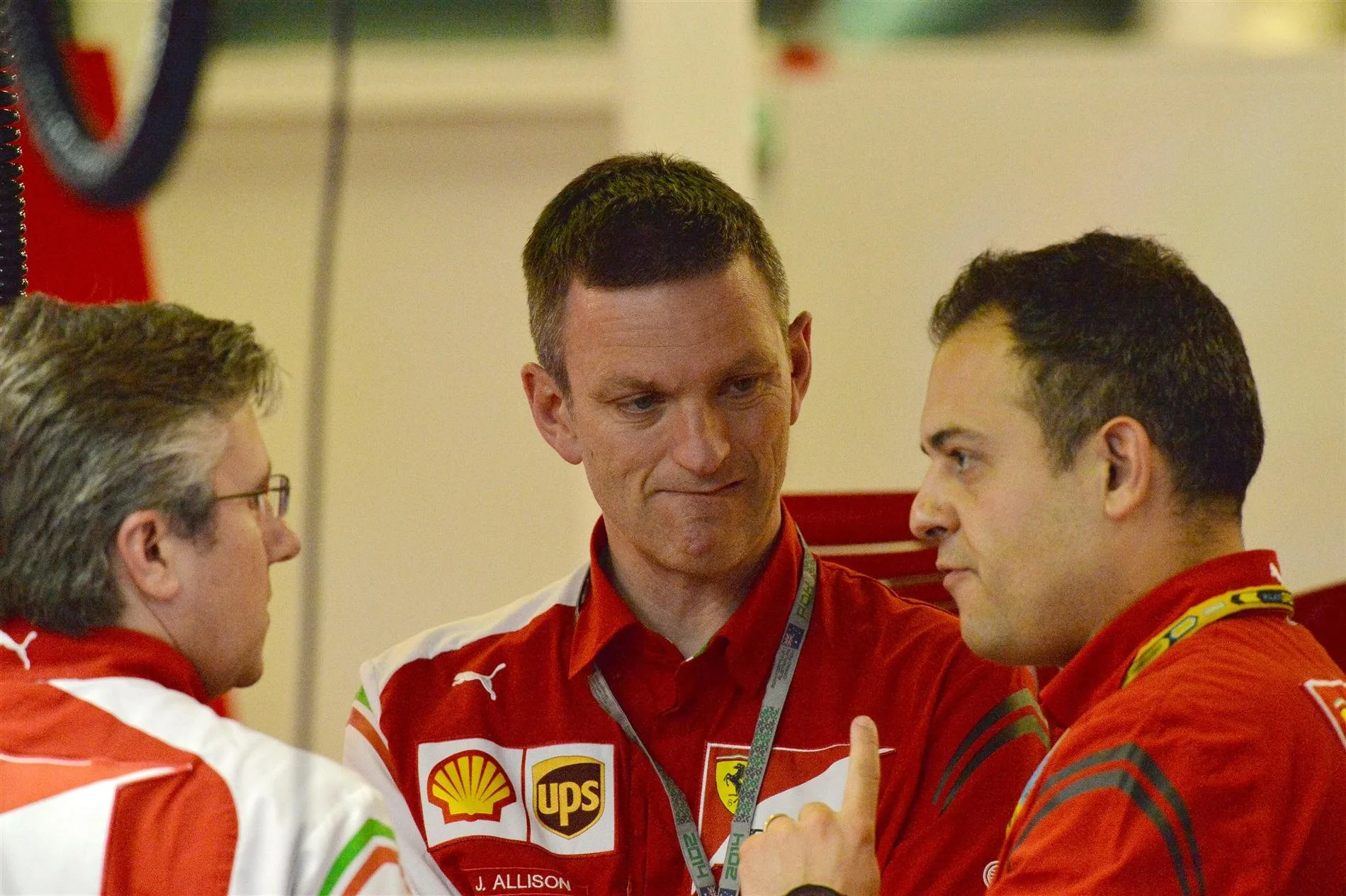 (L to R): Pat Fry (GBR) Ferrari Technical Director, James Allison (GBR) Ferrari Chassis Technical Director and Diego Ioverno (ITA) Ferrari Operations Director. Formula One World Championship, Rd1, Australian Grand Prix, Practice, Albert Park, Melbourne, Australia, Friday, 14 March 2014. © Sutton Images