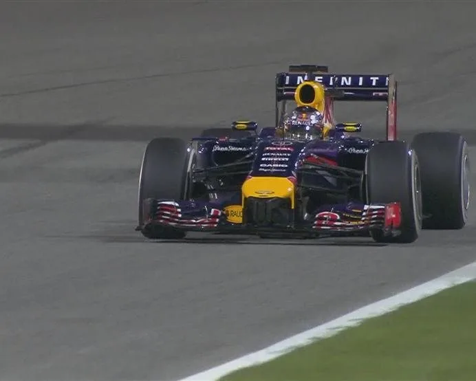 Sebastian Vettel, sporting a new helmet for qualifying, struggles to find any significant pace in his Red Bull. His early time is only good enough for seventh. © FOWC Ltd