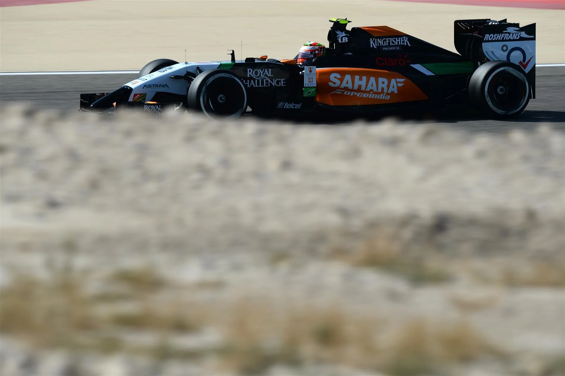 Sergio Perez (MEX) Force India VJM07. Formula One World Championship, Rd3, Bahrain Grand Prix, Qualifying, Bahrain International Circuit, Sakhir, Bahrain, Saturday, 5 April 2014. © Sutton Images