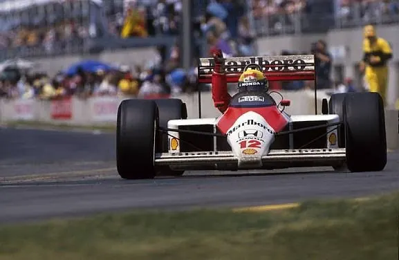 Winner Ayrton Senna (BRA) McLaren MP4/4 Canadian Grand Prix, Montreal, 12 June 1988. © Sutton Images
