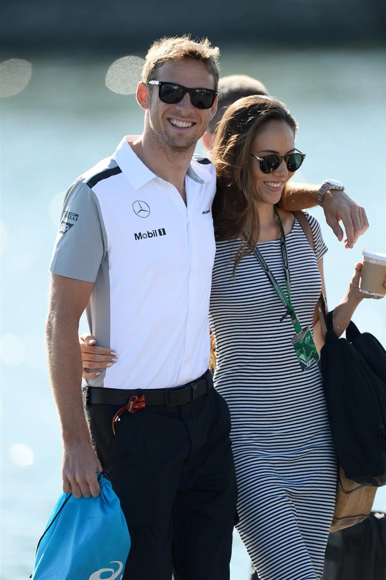 Jenson Button (GBR) McLaren and girlfriend Jessica Michibata (JPN). Formula One World Championship, Rd7, Canadian Grand Prix, Qualifying, Montreal, Canada, Saturday, 7 June 2014. © Sutton Images