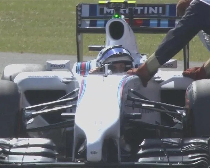 Disappointment for Williams' Susie Wolff - oil pressure trouble forces her to pull off the circuit after only 20 minutes of the session. © FOWC Ltd