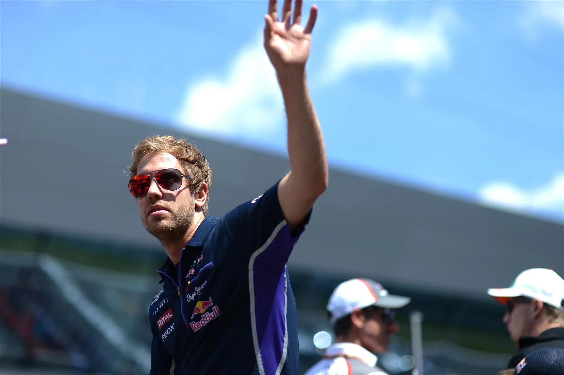 Sebastian Vettel (GER) Red Bull Racing on the drivers parade. Formula One World Championship, Rd8, Austrian Grand Prix, Race, Spielberg, Austria, Sunday, 22 June 2014