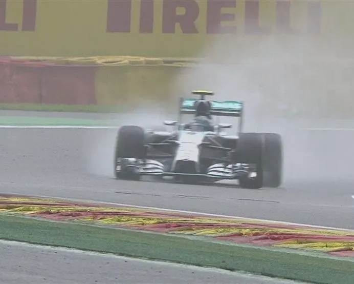 Mercedes' Nico Rosberg takes full advantage of the drying conditions by going provisionally fastest at the start of Q3. © FOWC Ltd