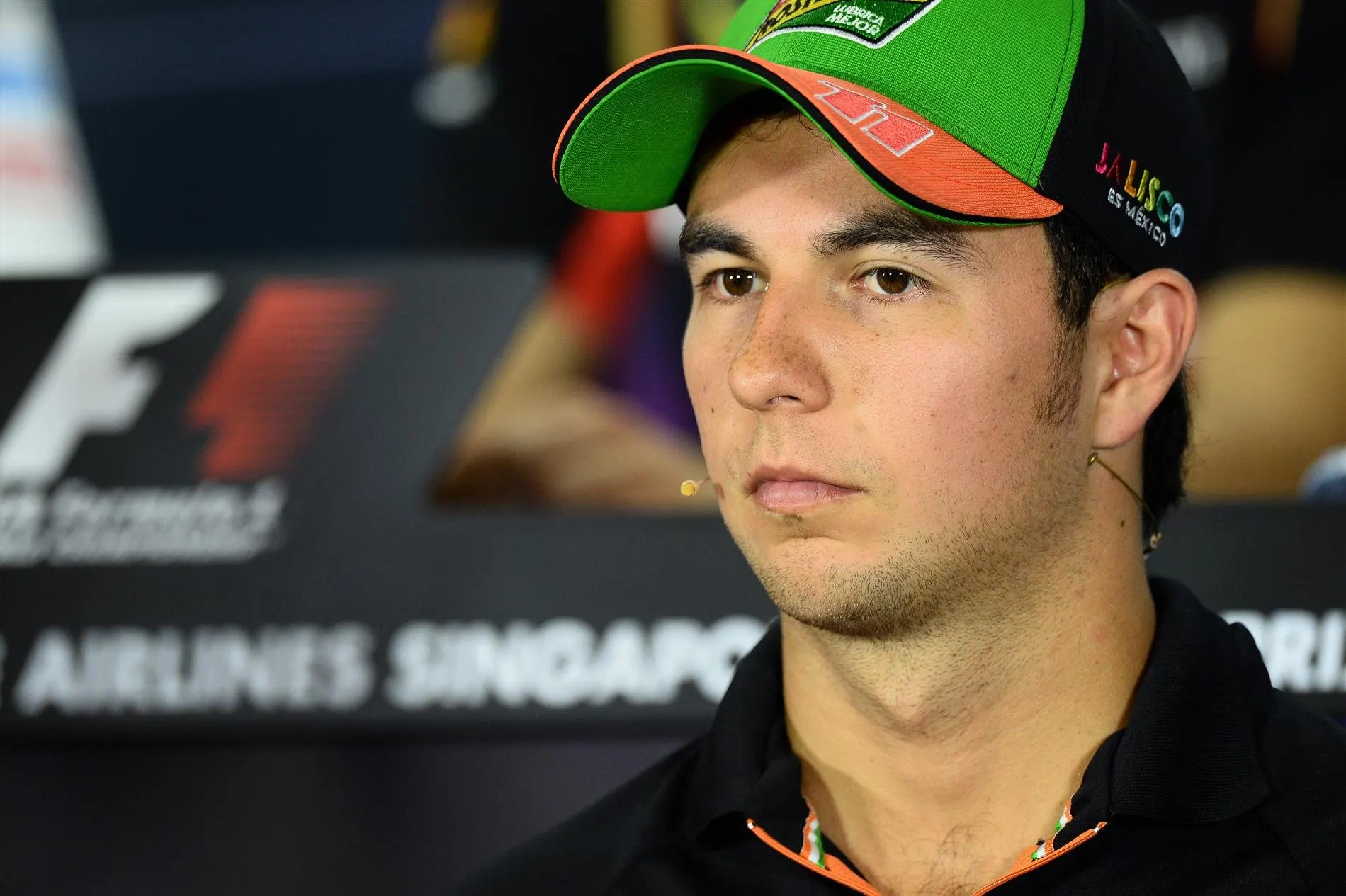 Sergio Perez (MEX) Force India in the Press Conference. Formula One World Championship, Rd14, Singapore Grand Prix, Marina Bay Street Circuit, Singapore, Preparations, Thursday, 18 September 2014