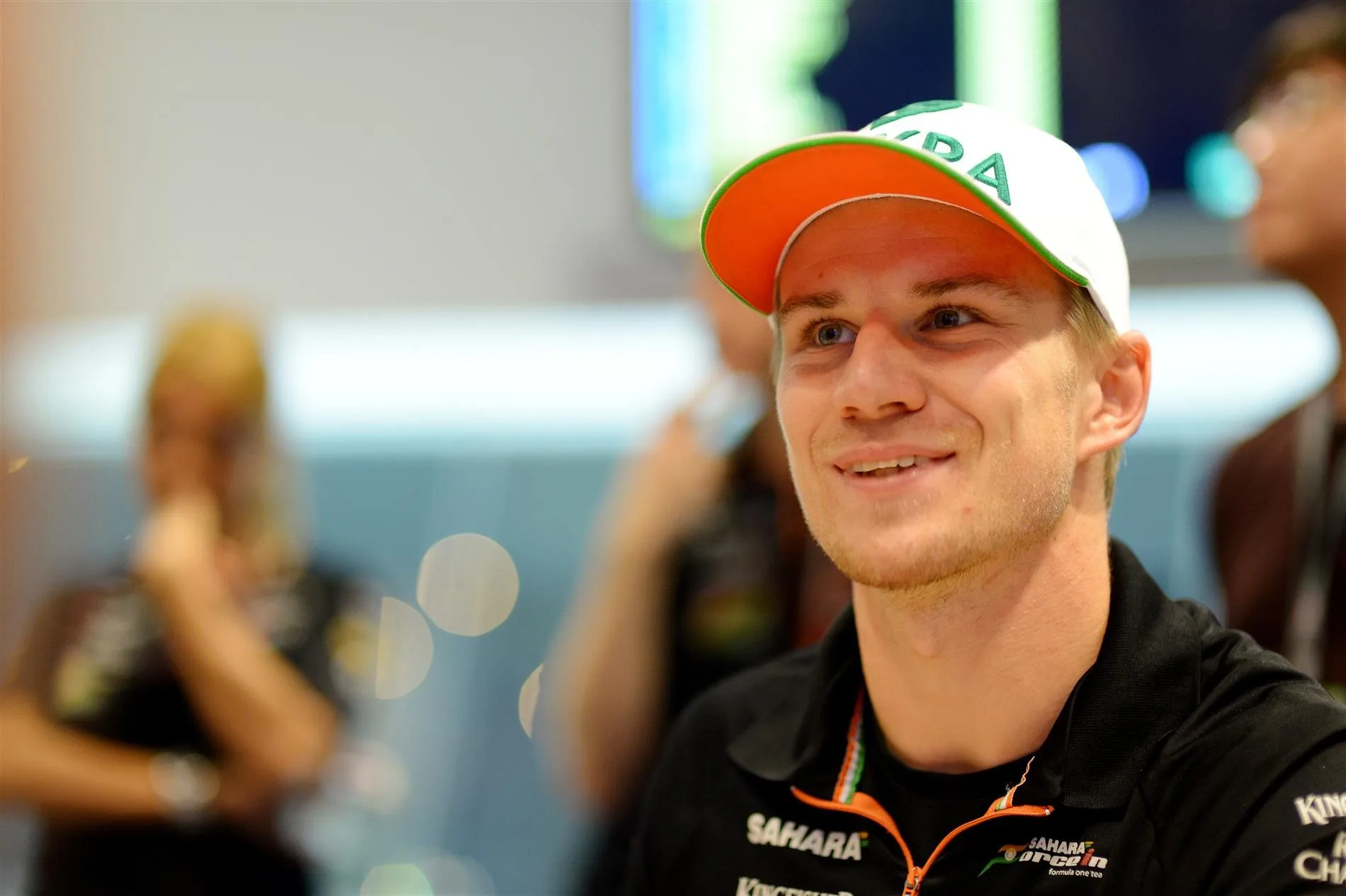 Nico Hulkenberg (GER) Force India F1, in the autograph session. Formula One World Championship, Rd14, Singapore Grand Prix, Marina Bay Street Circuit, Singapore, Preparations, Thursday, 18 September 2014
