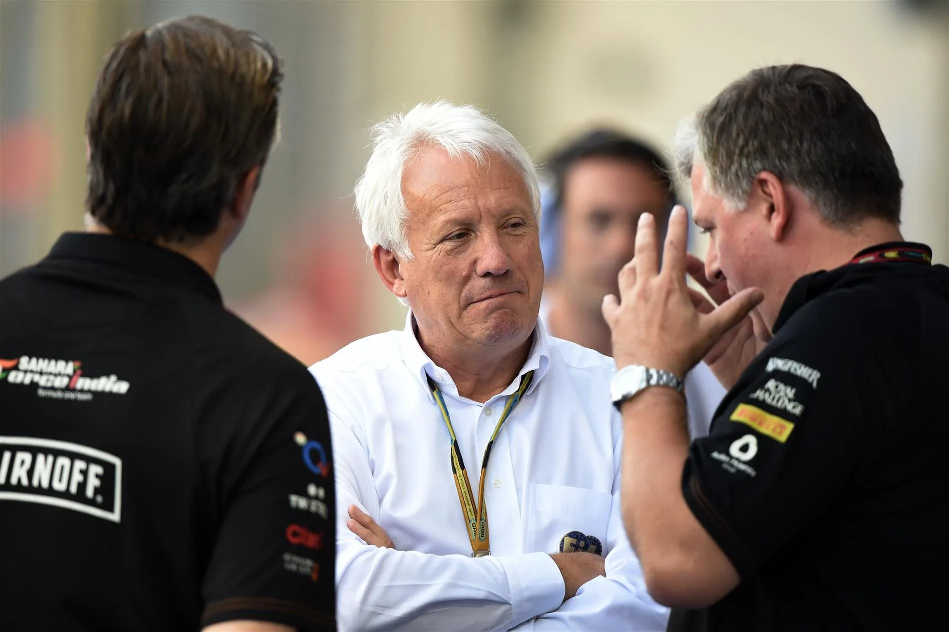 Charlie Whiting (GBR) FIA Delegate and Otmar Szafnauer (USA) Force India Formula One Team Chief Operating Officer. Formula One World Championship, Rd14, Singapore Grand Prix, Marina Bay Street Circuit, Singapore, Practice, Friday, 19 September 2014