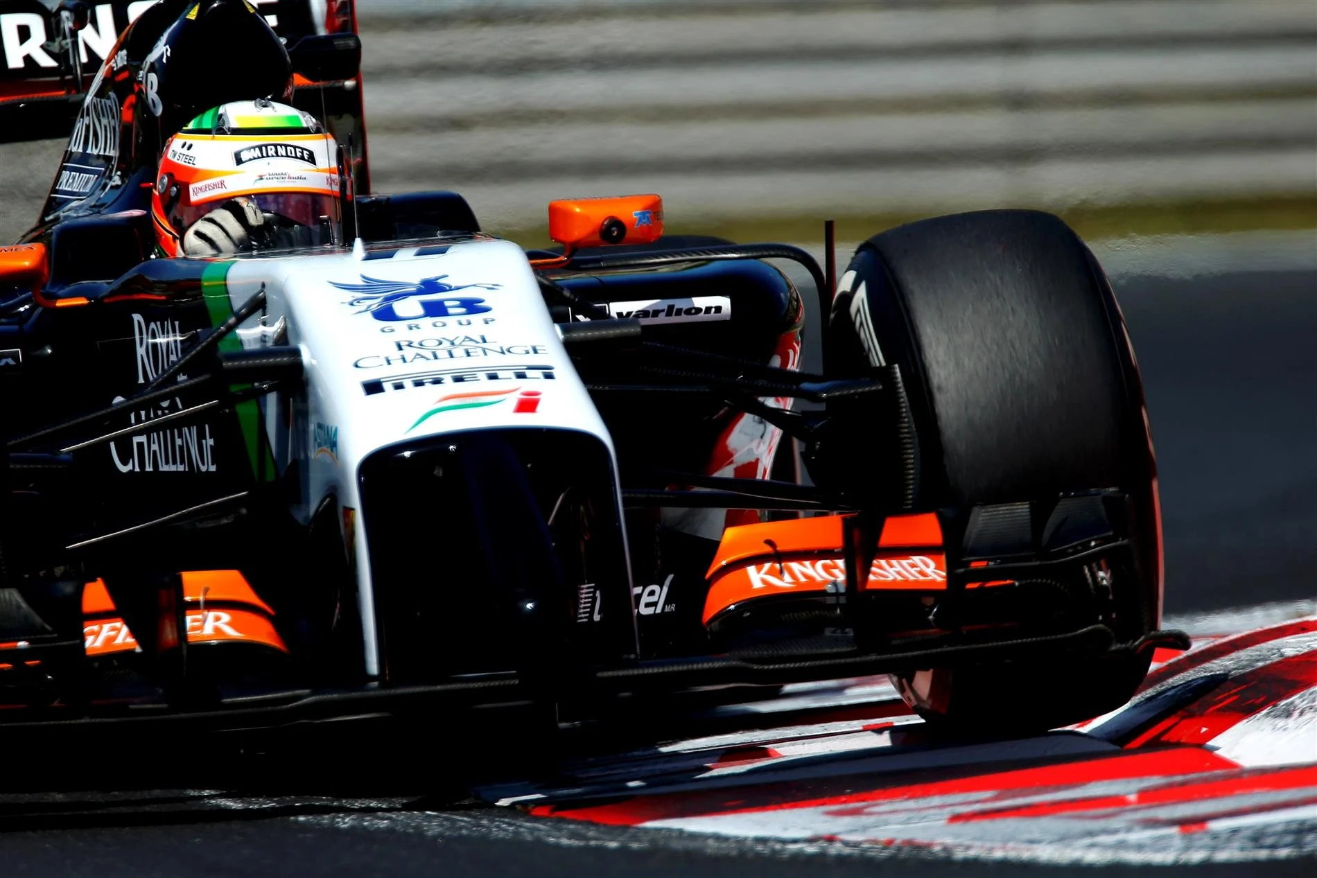 Sergio Perez (MEX) Force India VJM07. Formula One World Championship, Rd11, Hungarian Grand Prix, Practice, Hungaroring, Hungary. Friday, 25 July 2014