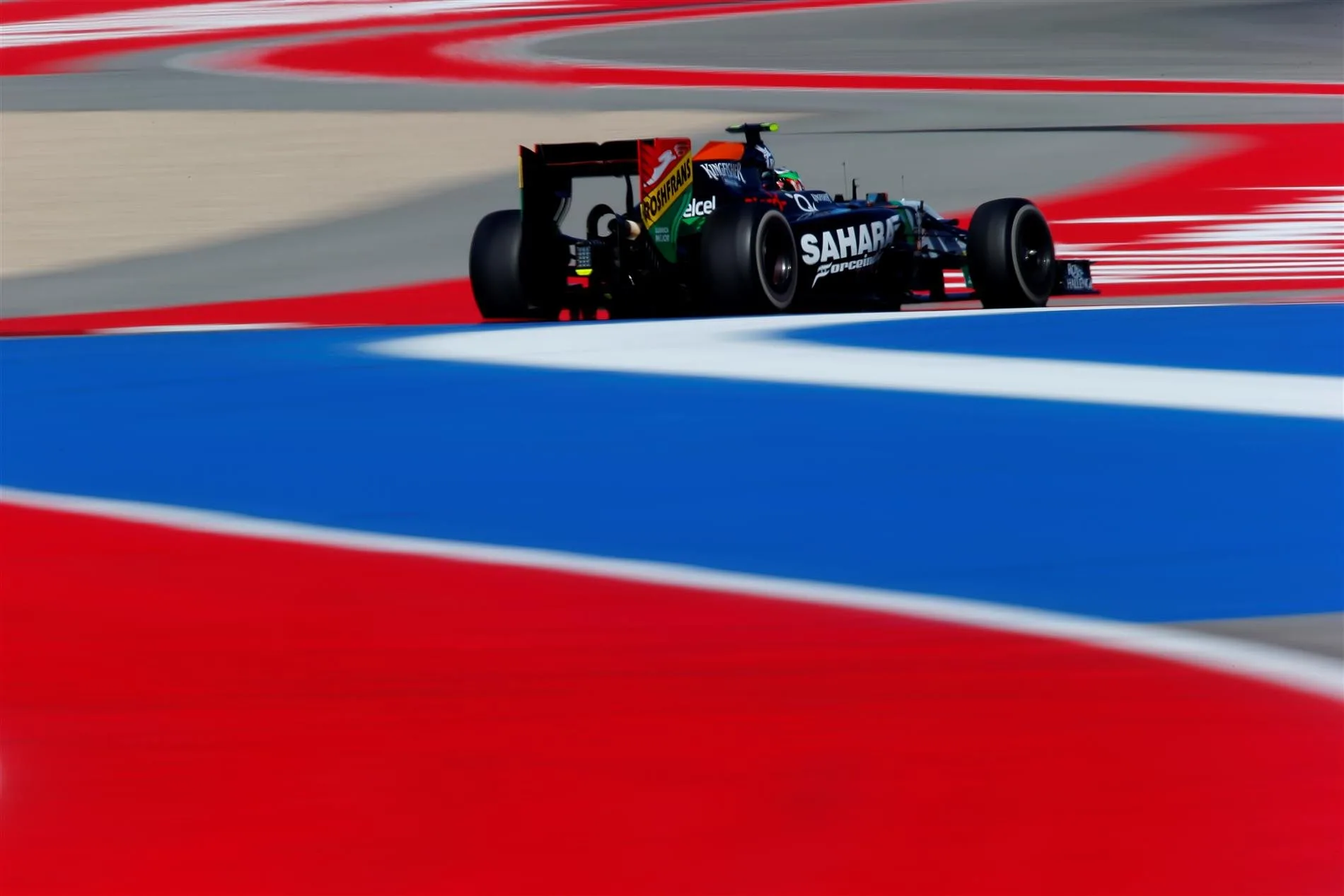 Sergio Perez (MEX) Force India VJM07. Formula One World Championship, Rd17, United States Grand Prix, Practice, Austin, Texas, USA, Friday, 31 October 2014