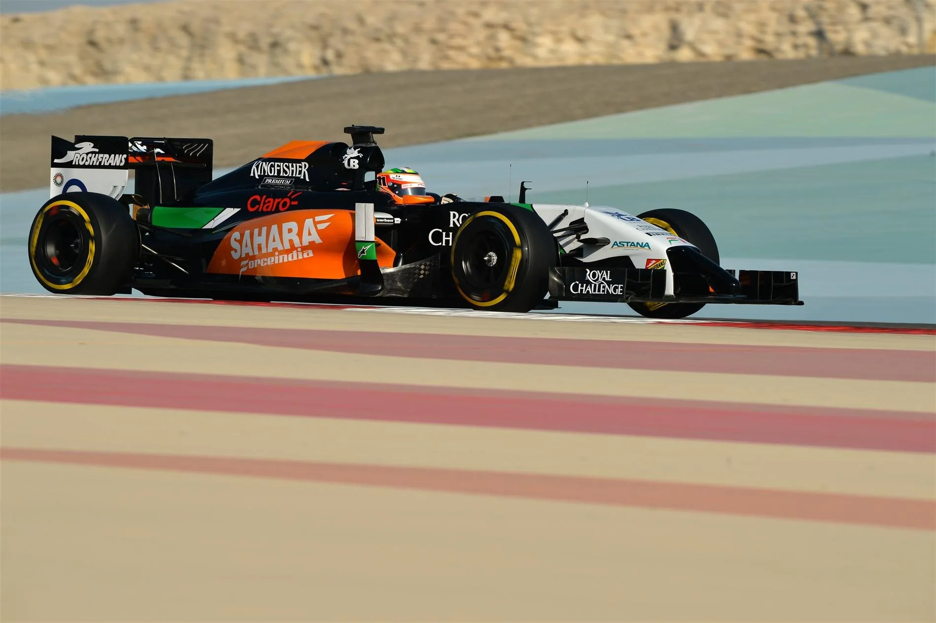 Sergio Perez (MEX) Force India VJM07. Formula One Testing, Day Three, Bahrain International Circuit, Sakhir, Bahrain, Friday, 21 February 2014