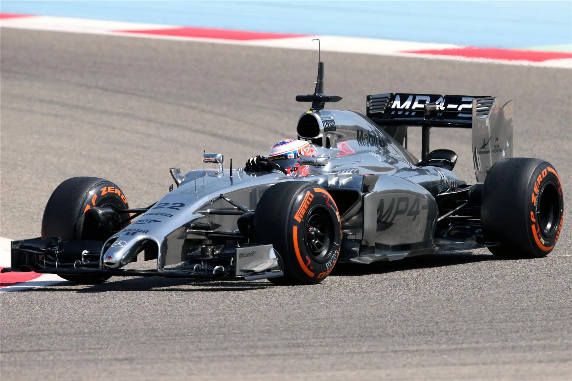 Jenson Button (GBR) McLaren MP4-29. Formula One Testing, Day Four, Bahrain International Circuit, Sakhir, Bahrain, Saturday, 22 February 2014