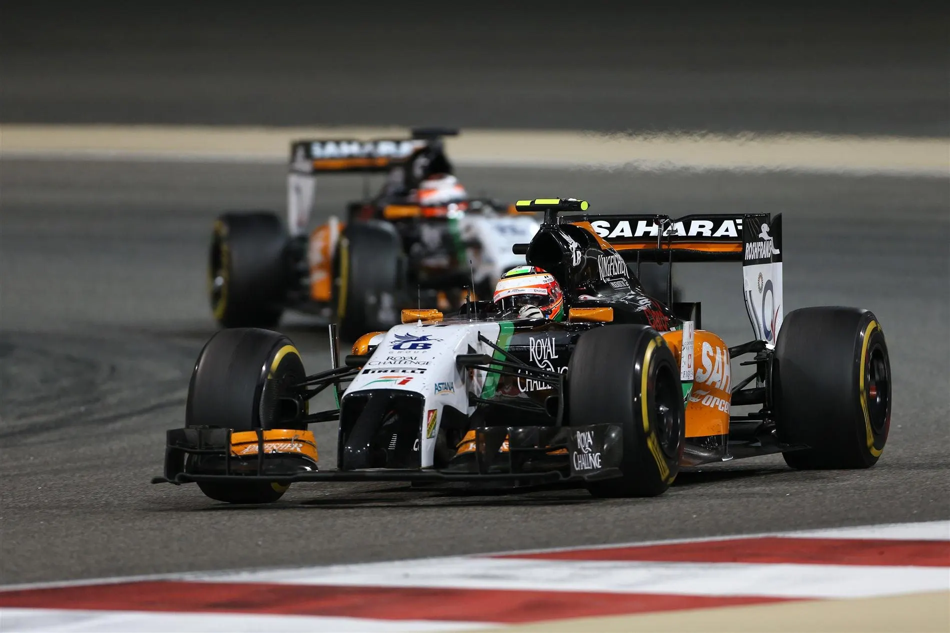 Sergio Perez (MEX) Force India VJM07. Formula One World Championship, Rd3, Bahrain Grand Prix, Race, Bahrain International Circuit, Sakhir, Bahrain, Sunday, 6 April 2014
