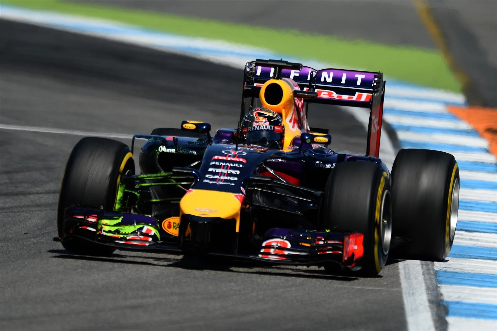 Sebastian Vettel (GER) Red Bull Racing RB10. Formula One World Championship, Rd10, German Grand Prix, Practice, Hockenheim, Germany, Friday, 18 July 2014