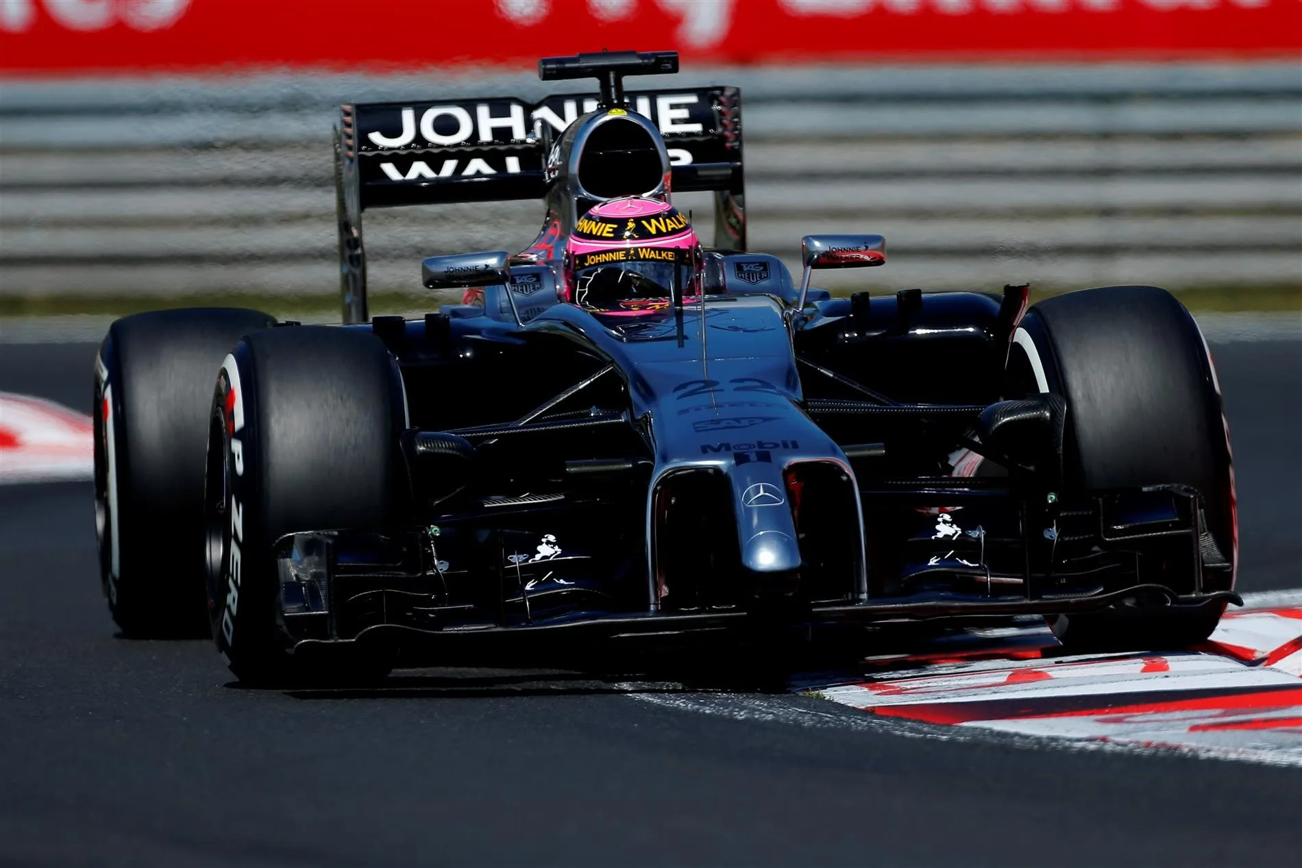 Jenson Button (GBR) McLaren MP4-29. Formula One World Championship, Rd11, Hungarian Grand Prix, Practice, Hungaroring, Hungary. Friday, 25 July 2014