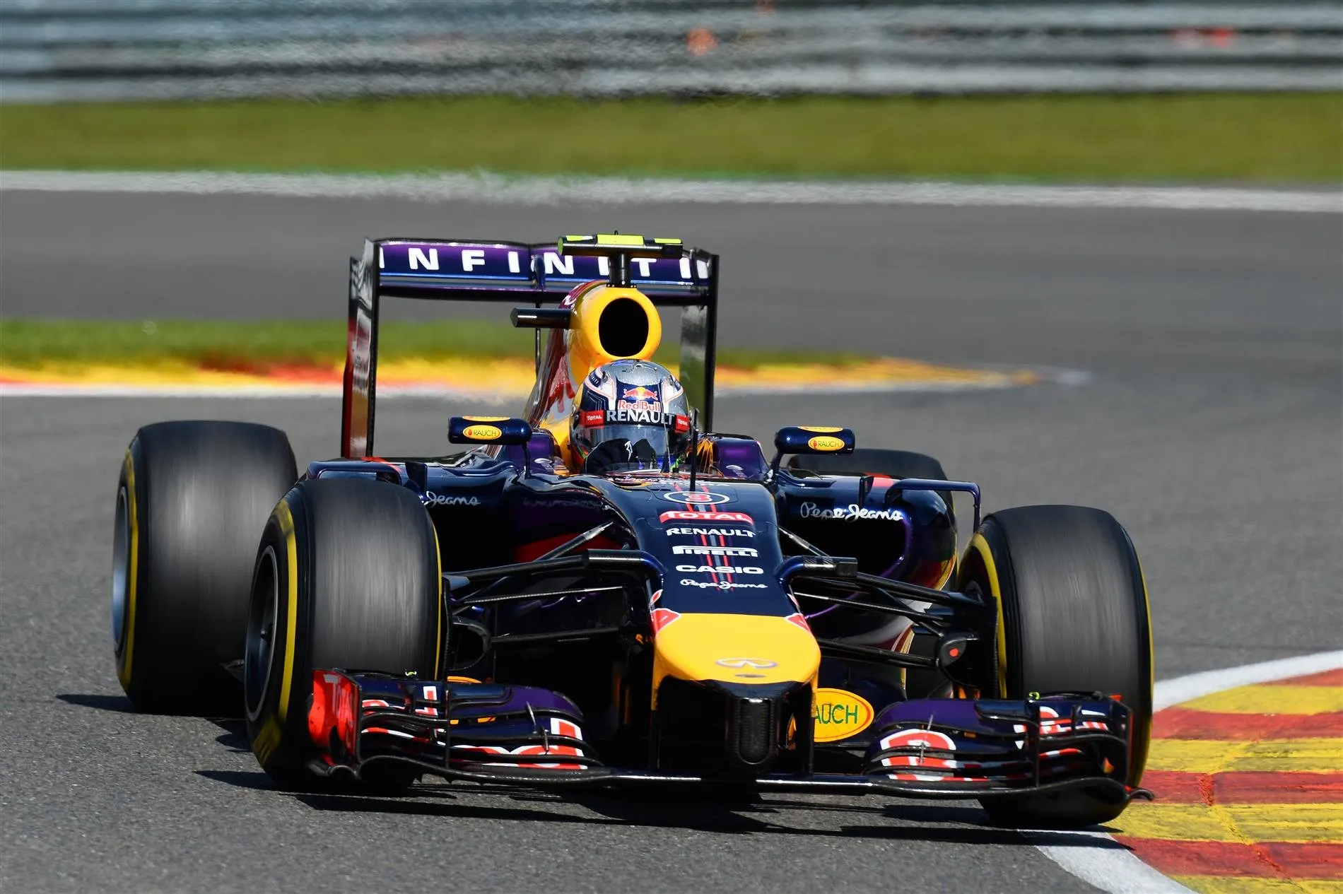 Race winner Daniel Ricciardo (AUS) Red Bull Racing RB10. Formula One World Championship, Rd12, Belgian Grand Prix, Race Day, Spa-Francorchamps, Belgium, Sunday, 24 August 2014