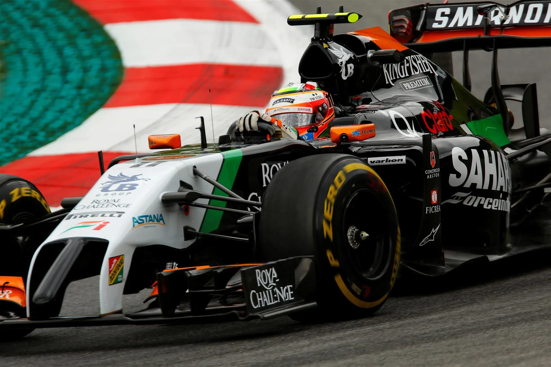 Sergio Perez (MEX) Force India VJM07. Formula One World Championship, Rd8, Austrian Grand Prix, Practice, Spielberg, Austria, Friday, 20 June 2014