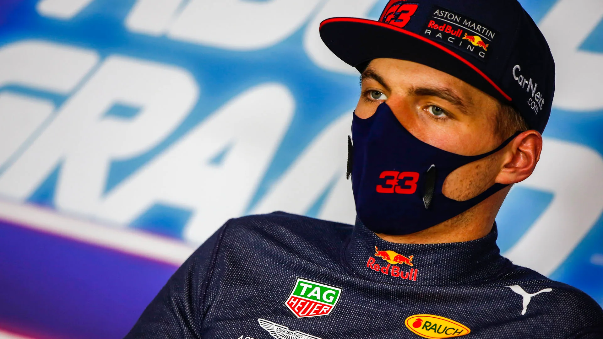 Max Verstappen, Red Bull Racing, 1st position, in the Press