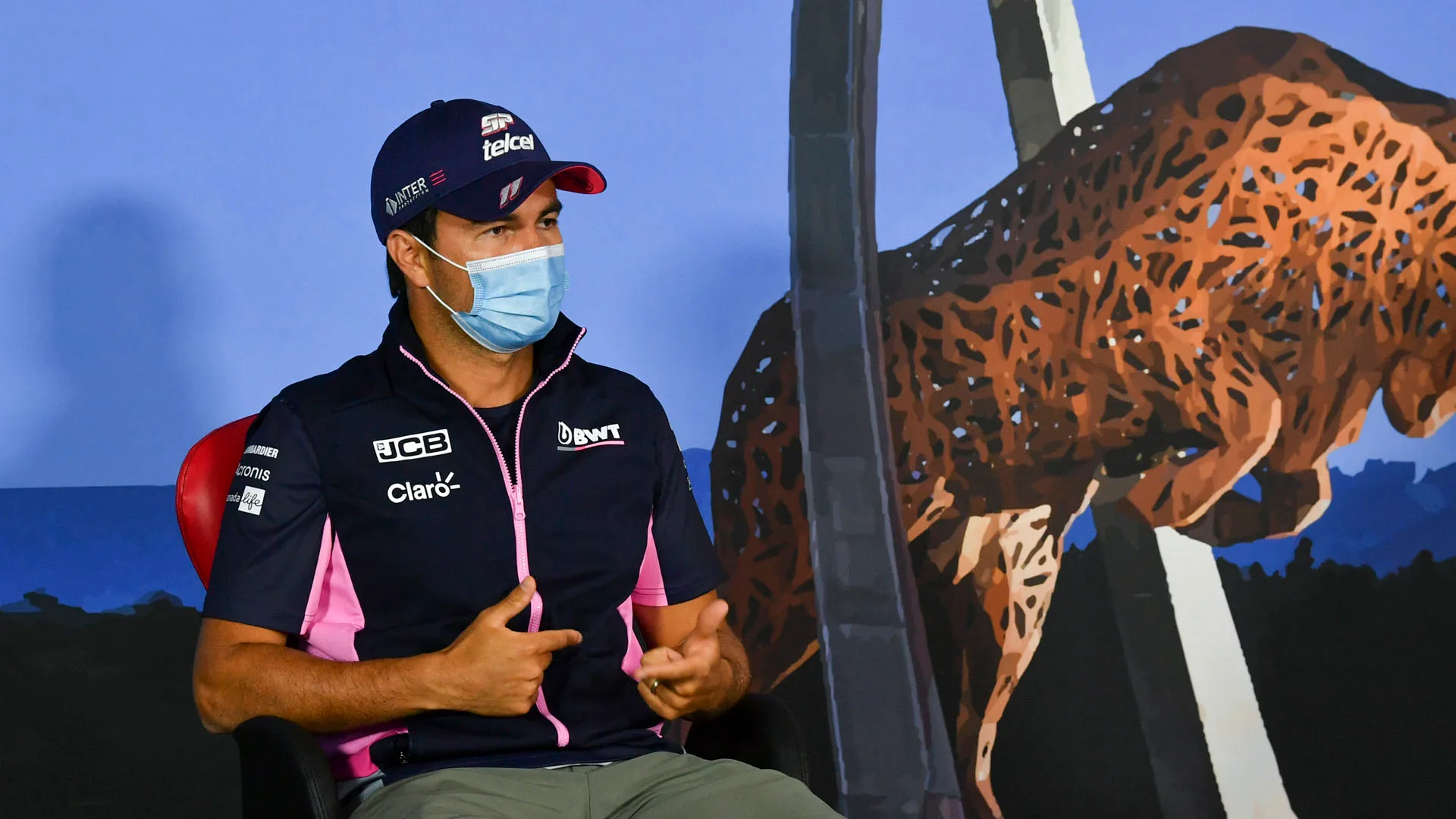 Sergio Perez, Racing Point during the press conference