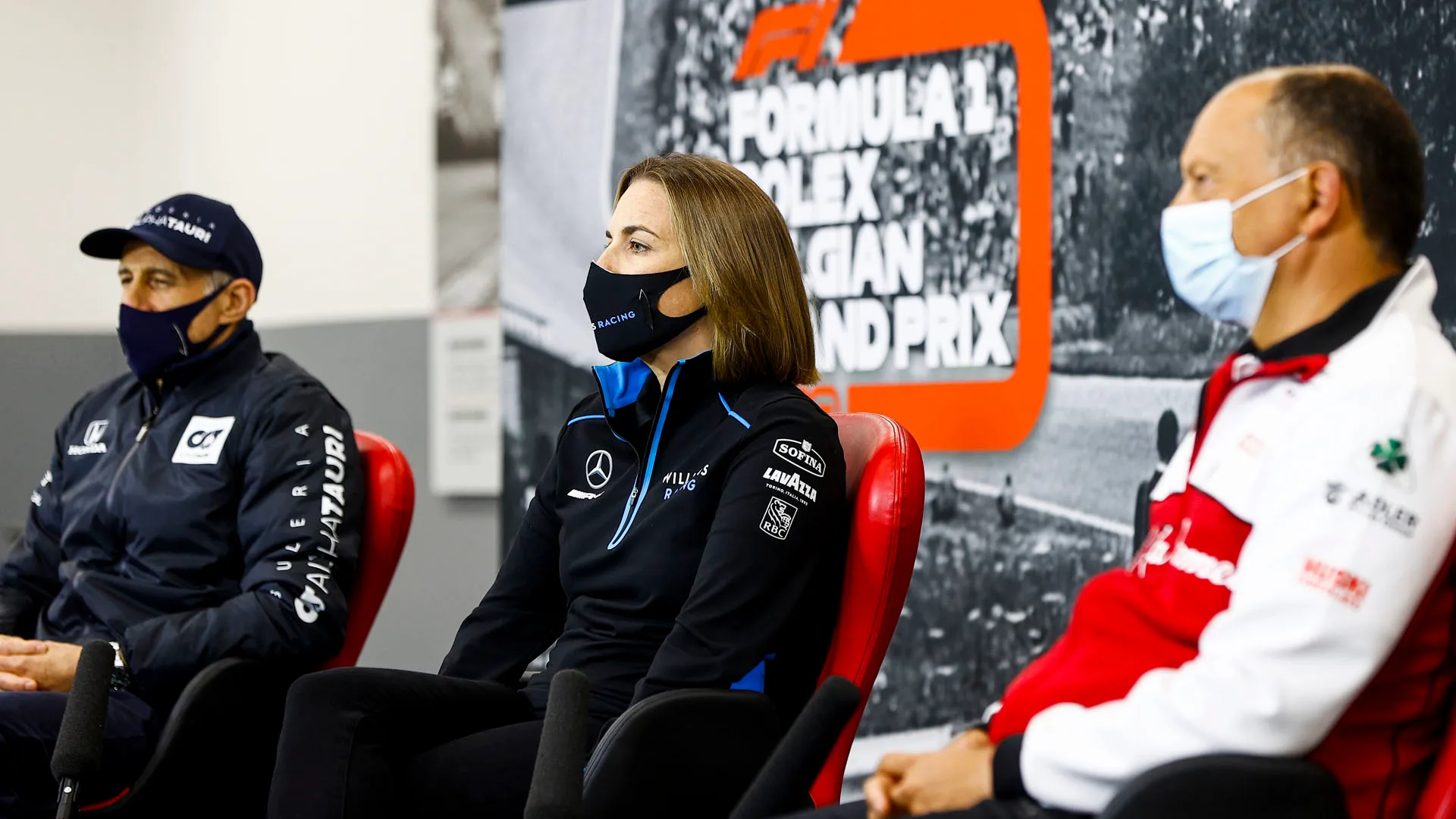 Franz Tost, Team Principal, AlphaTauri, Claire Williams, Deputy Team Principal, Williams Racing and