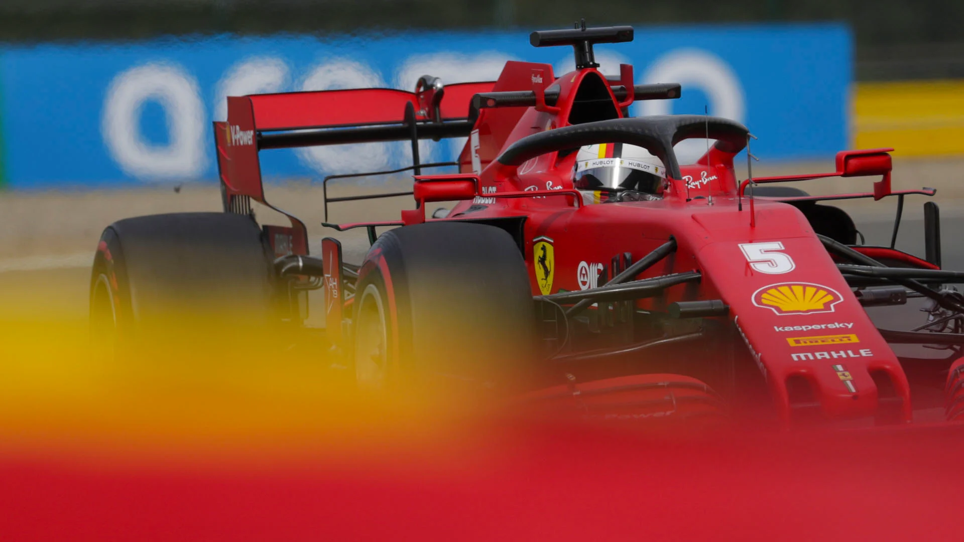 German Formula One driver Sebastian Vettel of Scuderia Ferrari in action during the second practice