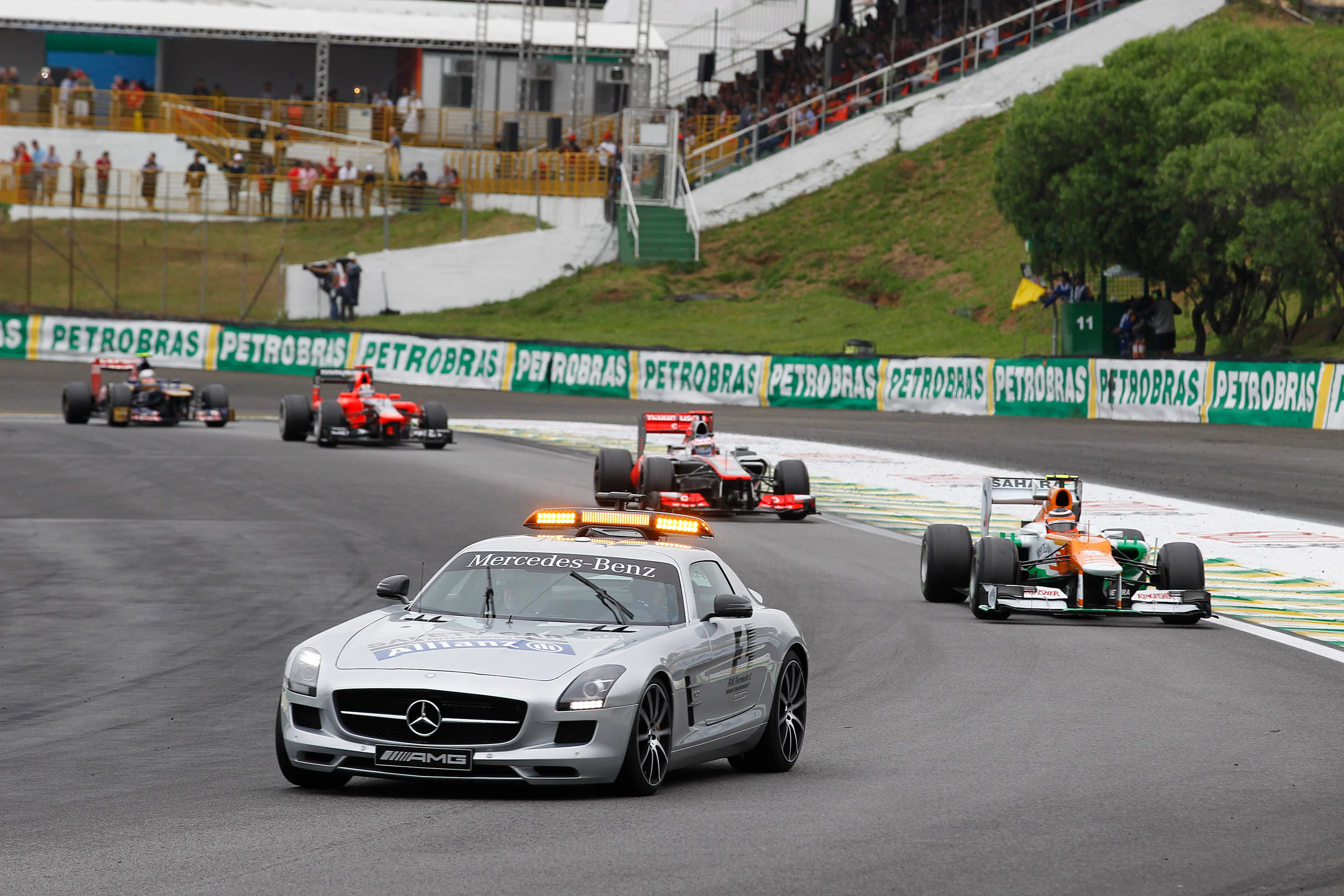 Interlagos, Sao Paulo, Brazil.
Sunday 25th November 2012.
The Safety Car leads Nico Hulkenberg,