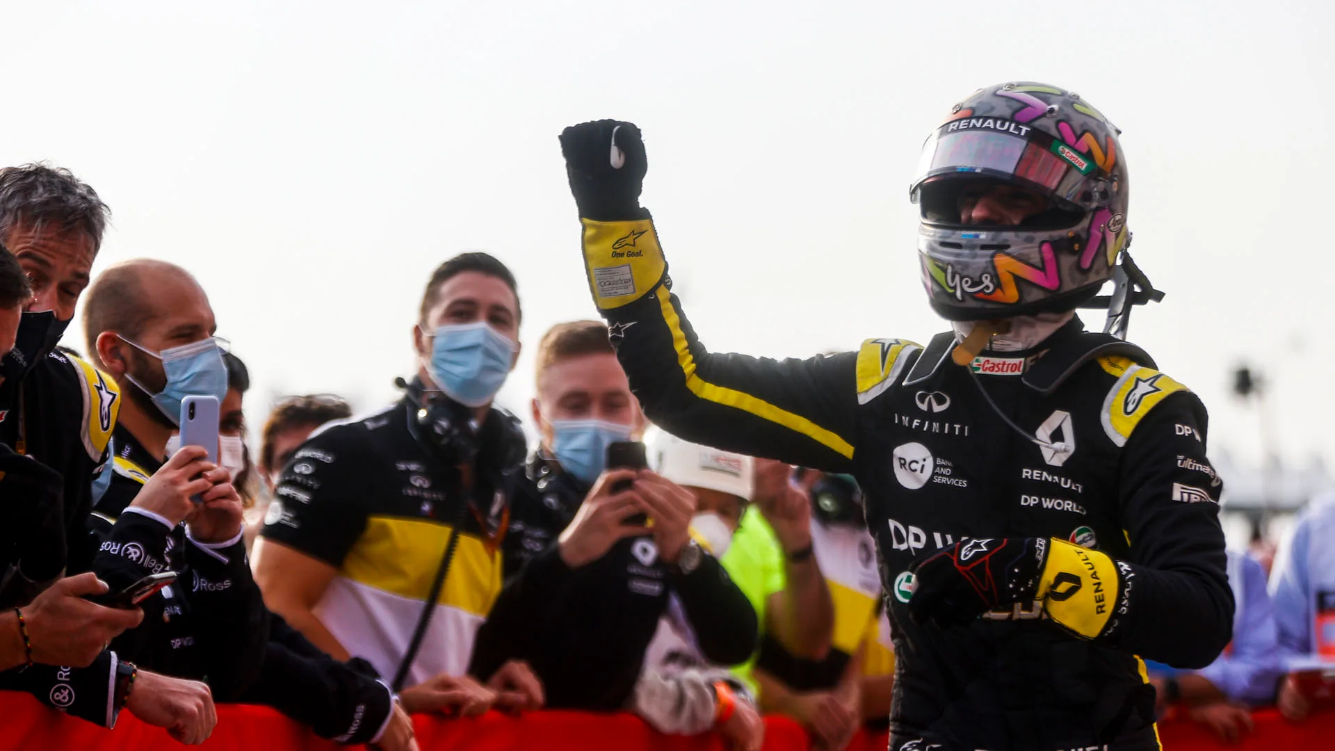 Daniel Ricciardo, Renault F1 celebrates in Parc Ferme