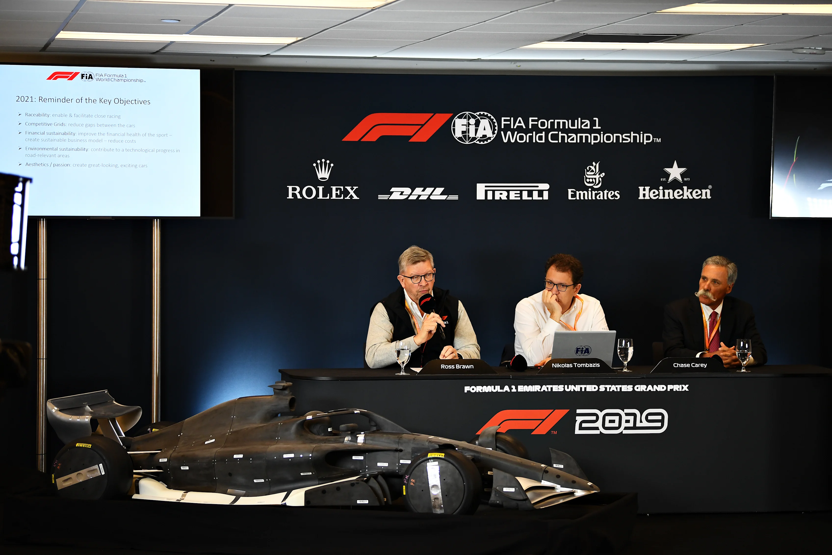 AUSTIN, TEXAS - OCTOBER 31: Ross Brawn, Managing Director (Sporting) of the Formula One Group,