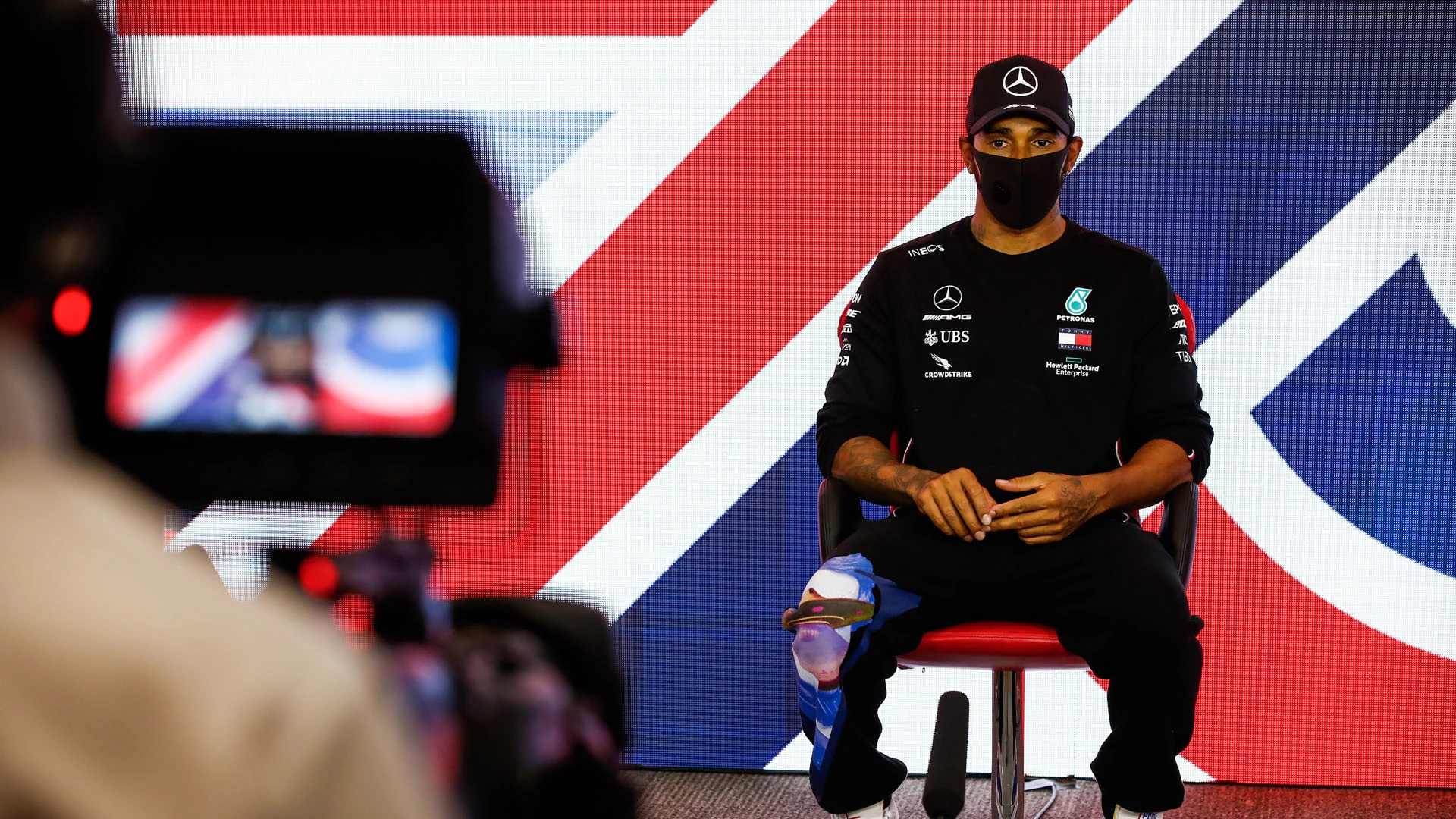 HAMILTON Lewis (gbr), Mercedes AMG F1 GP W11 Hybrid EQ Power+, portrait, qualifying press conference during the Formula 1 Pirelli British Grand Prix 2020, from July 31 to August 02, 2020 on the Silverstone Circuit, in Silverstone, United Kingdom - Photo Xavi Bonilla / DPPI