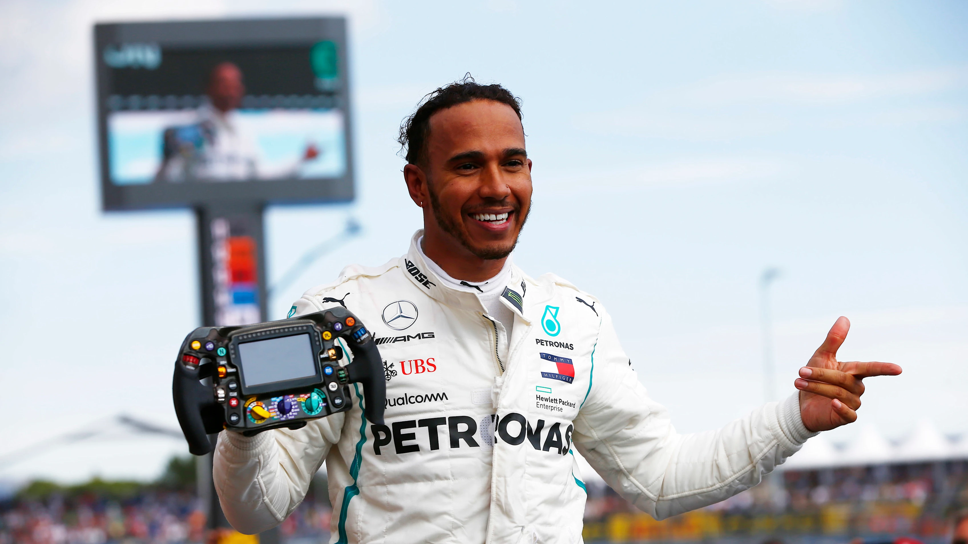 CIRCUIT PAUL RICARD, FRANCE - JUNE 24: Lewis Hamilton, Mercedes AMG F1, celebrates after winning