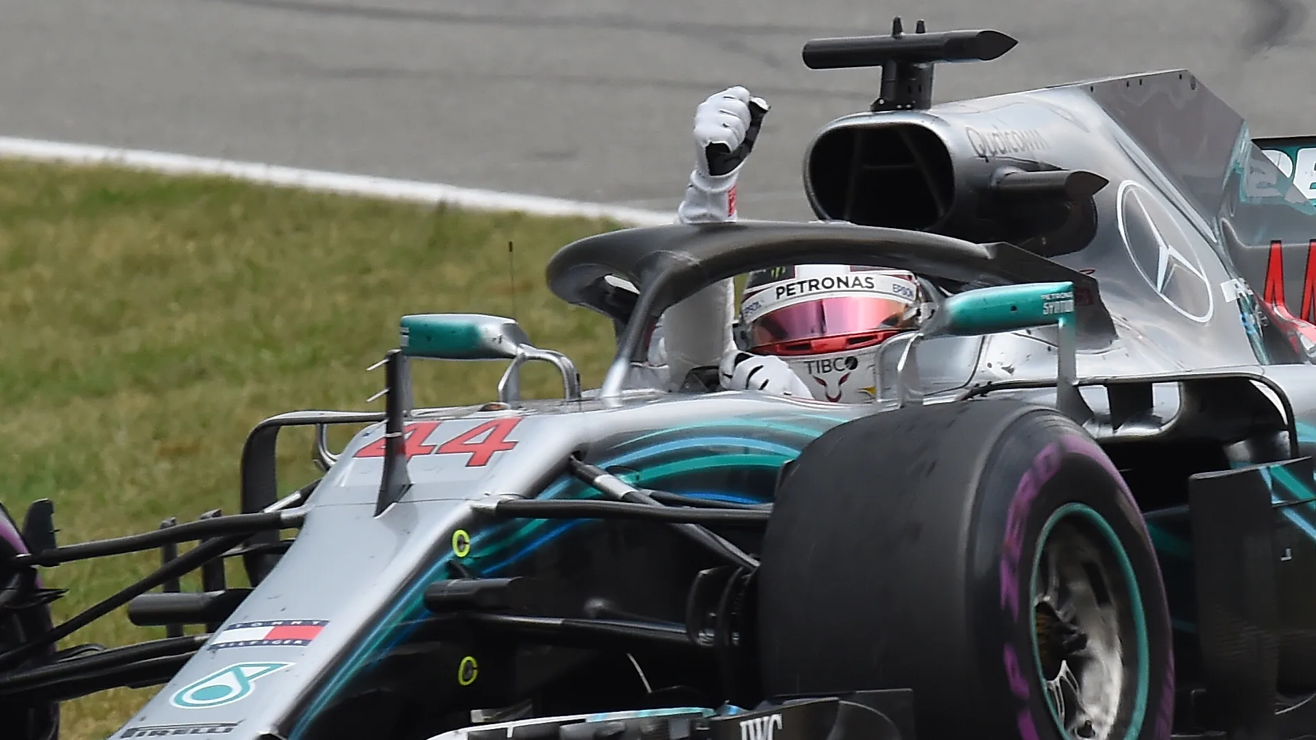 Lewis Hamilton (GBR) Mercedes-AMG F1 celebrates at Formula One World Championship, Rd11, German Grand Prix, Race, Hockenheim, Germany, Sunday 22 July 2018. © Jose Rubio/Sutton Images