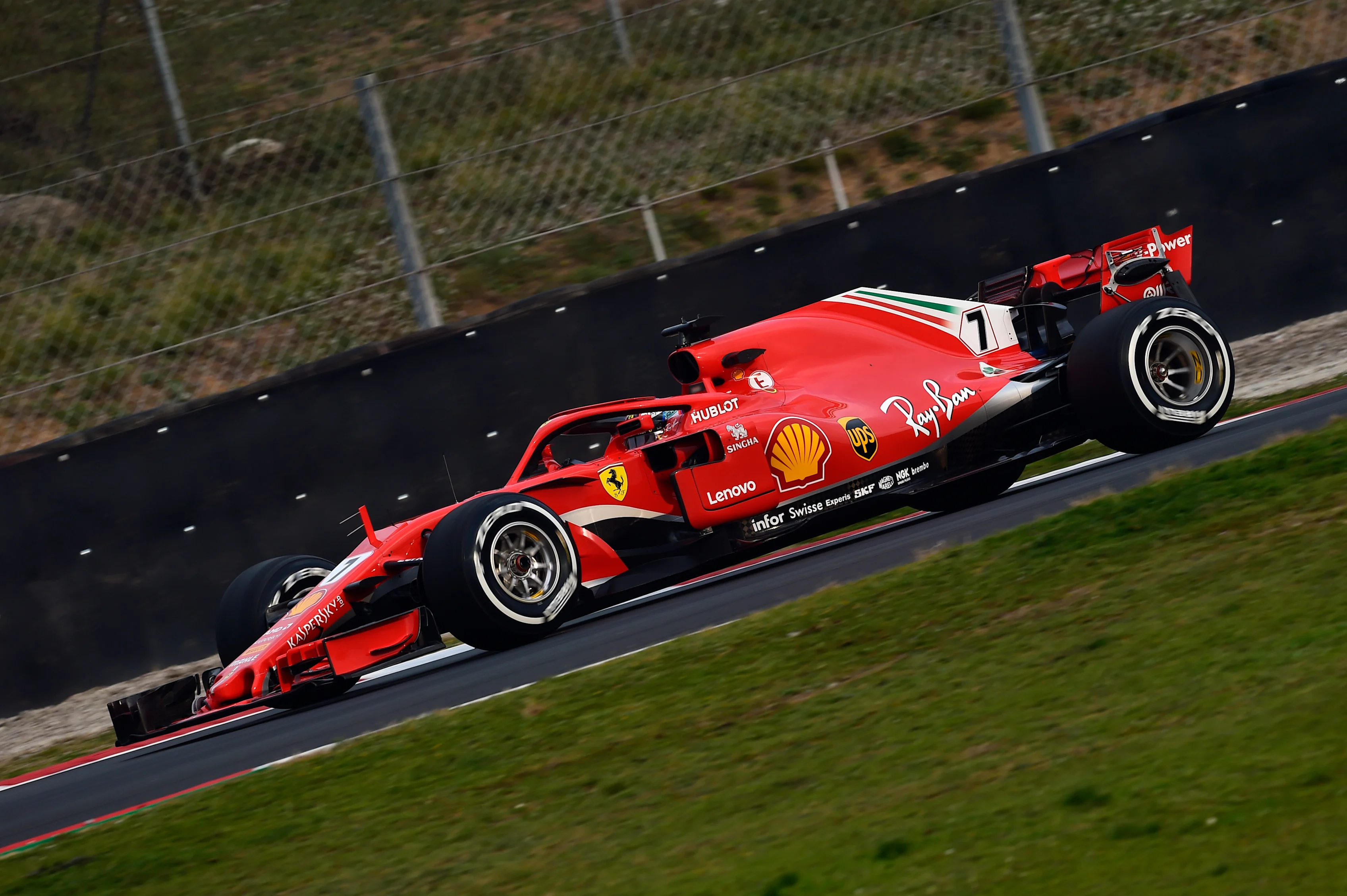 Kimi Raikkonen (FIN) Ferrari SF-71H at Formula One Testing, Day One, Barcelona, Spain, 26 February 2018. © Sutton Images
