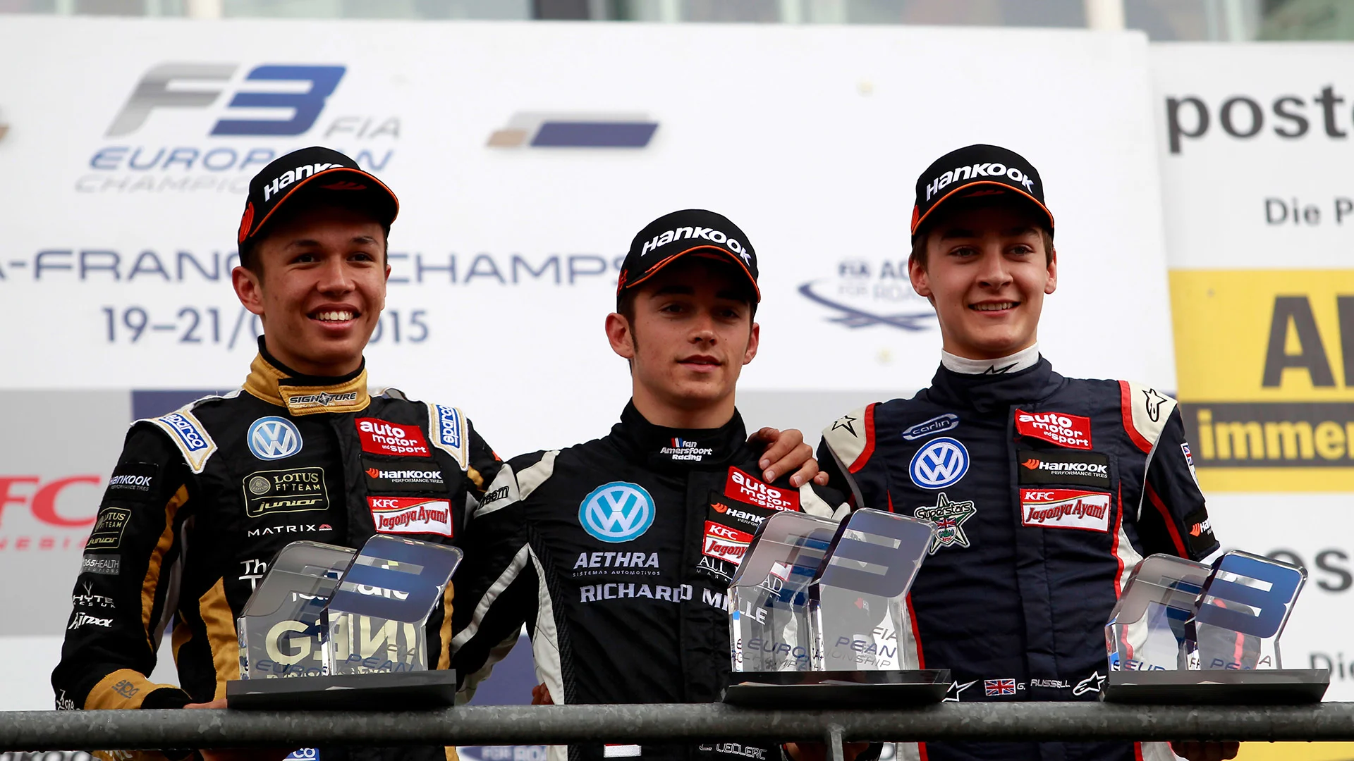 Rookie Podium, 2nd Alexander Albon (THA) Signature Dallara F312 – Volkswagen, 1st Charles Leclerc