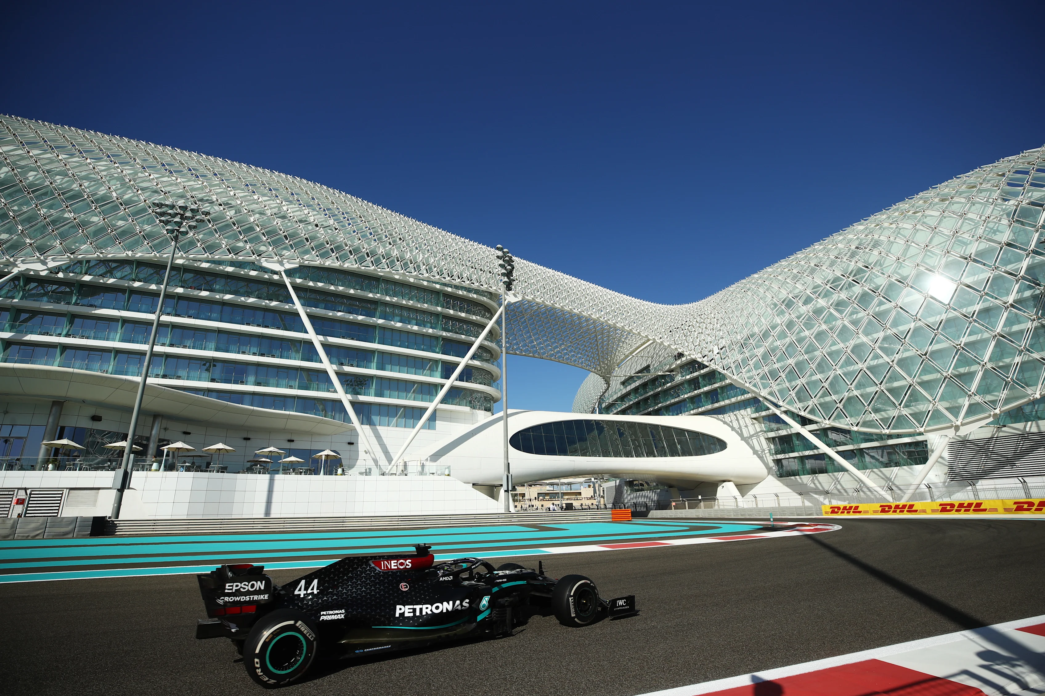 ABU DHABI, UNITED ARAB EMIRATES - DECEMBER 11: Lewis Hamilton of Great Britain driving the (44)