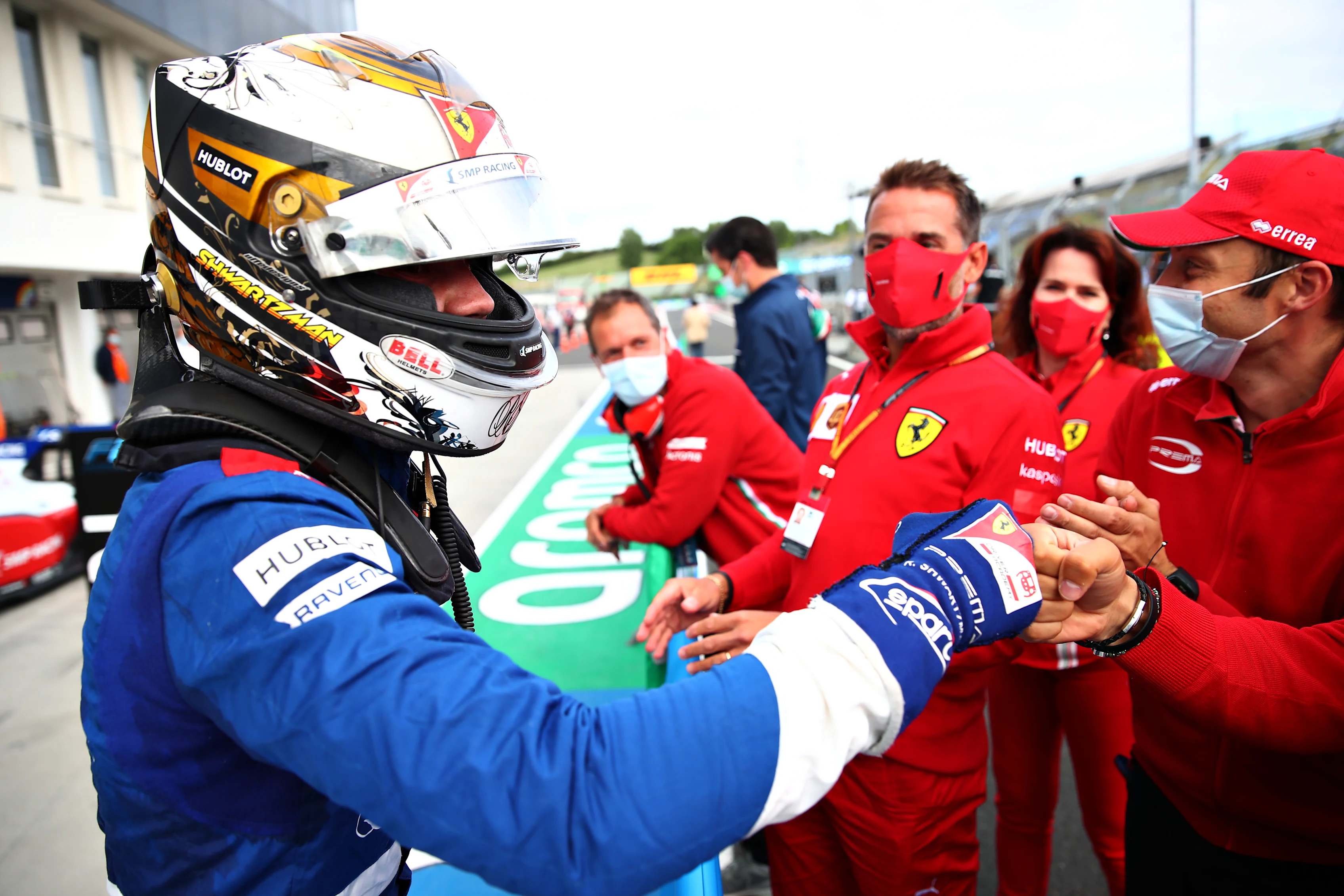 BUDAPEST, HUNGARY - JULY 18: Race winner Robert Shwartzman of Russia and Prema Racing celebrates in