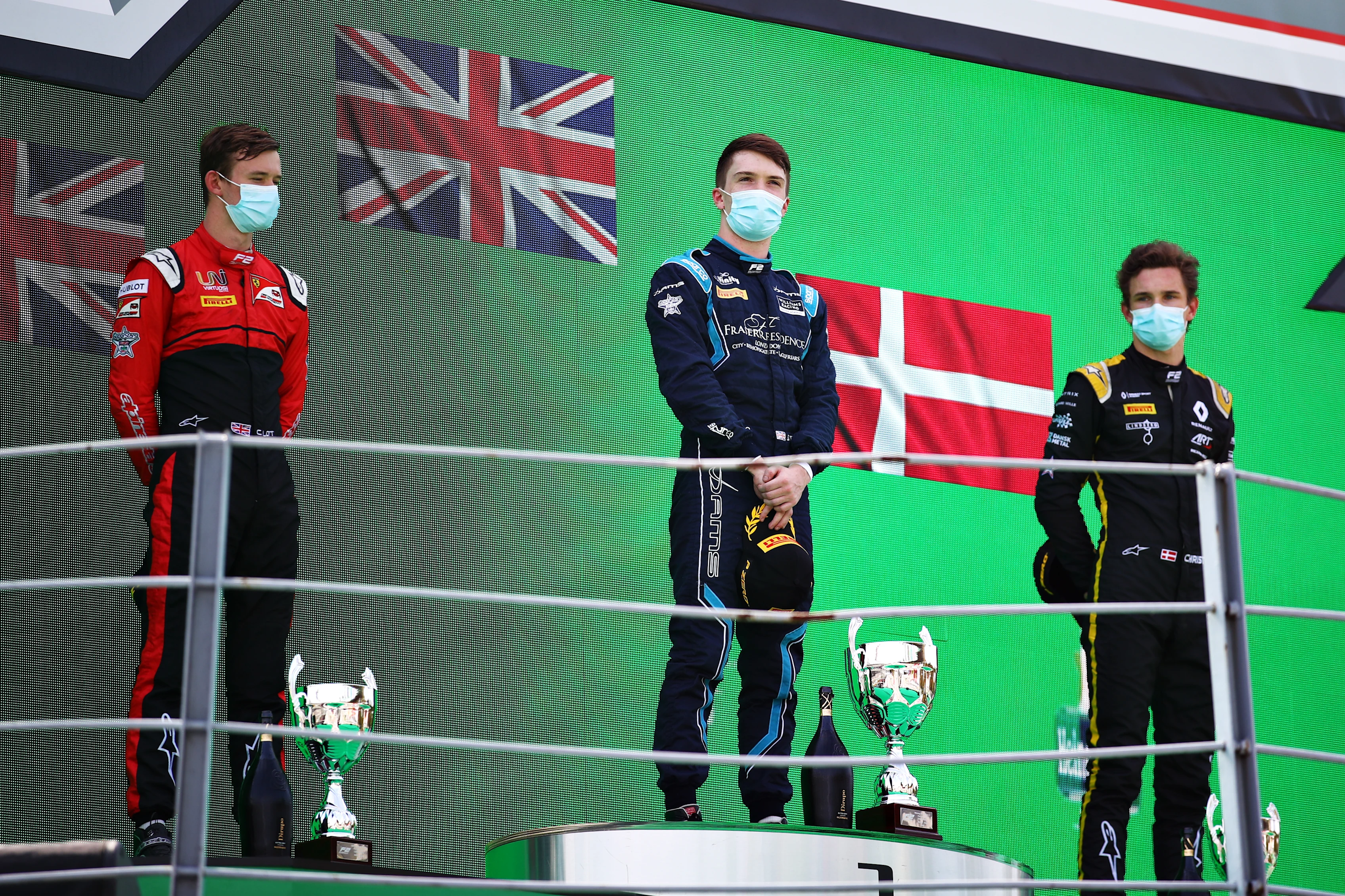 MONZA, ITALY - SEPTEMBER 06: Race winner Dan Ticktum of Great Britain and DAMS, second placed