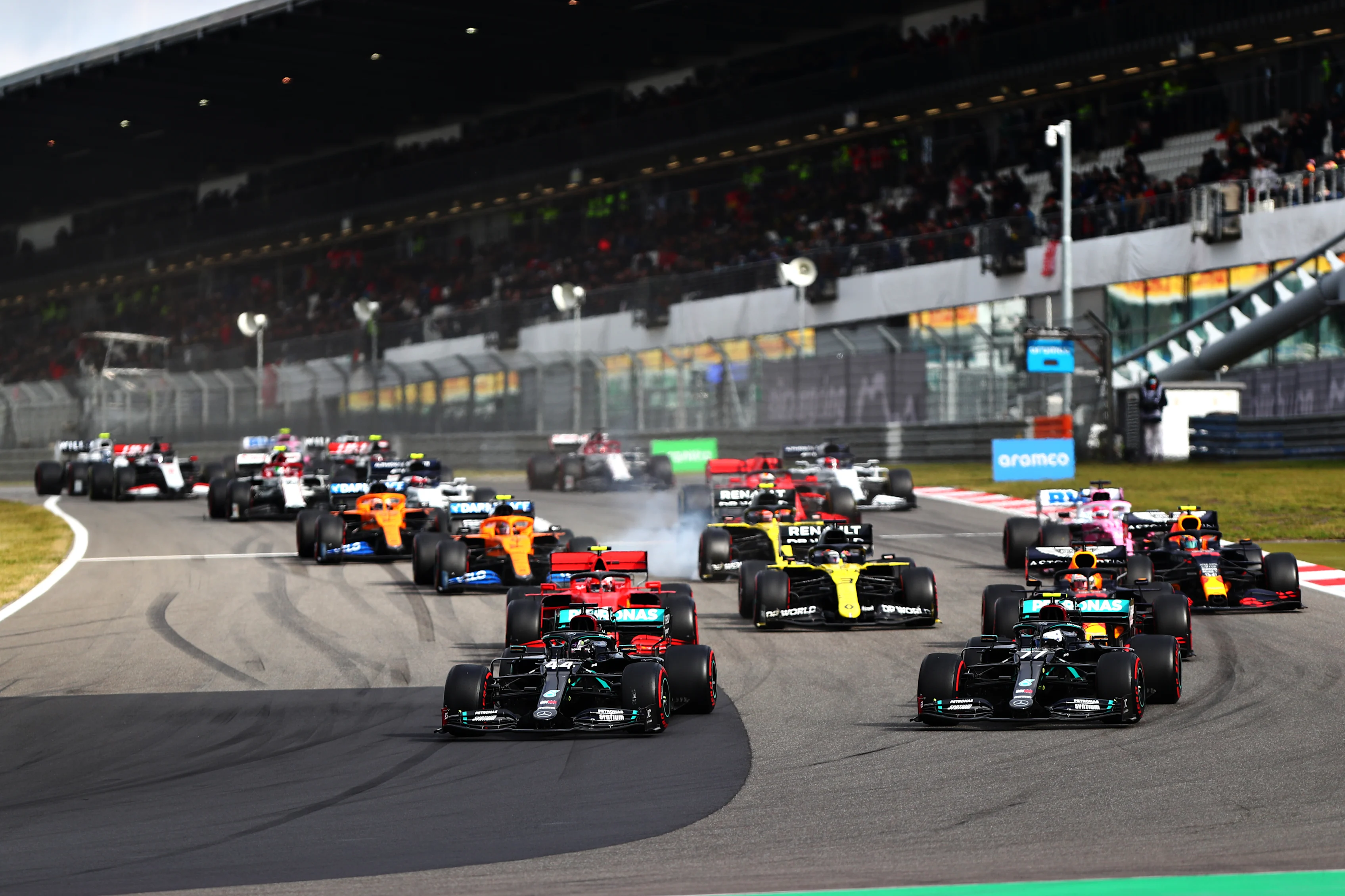 NUERBURG, GERMANY - OCTOBER 11: Lewis Hamilton of Great Britain driving the (44) Mercedes AMG