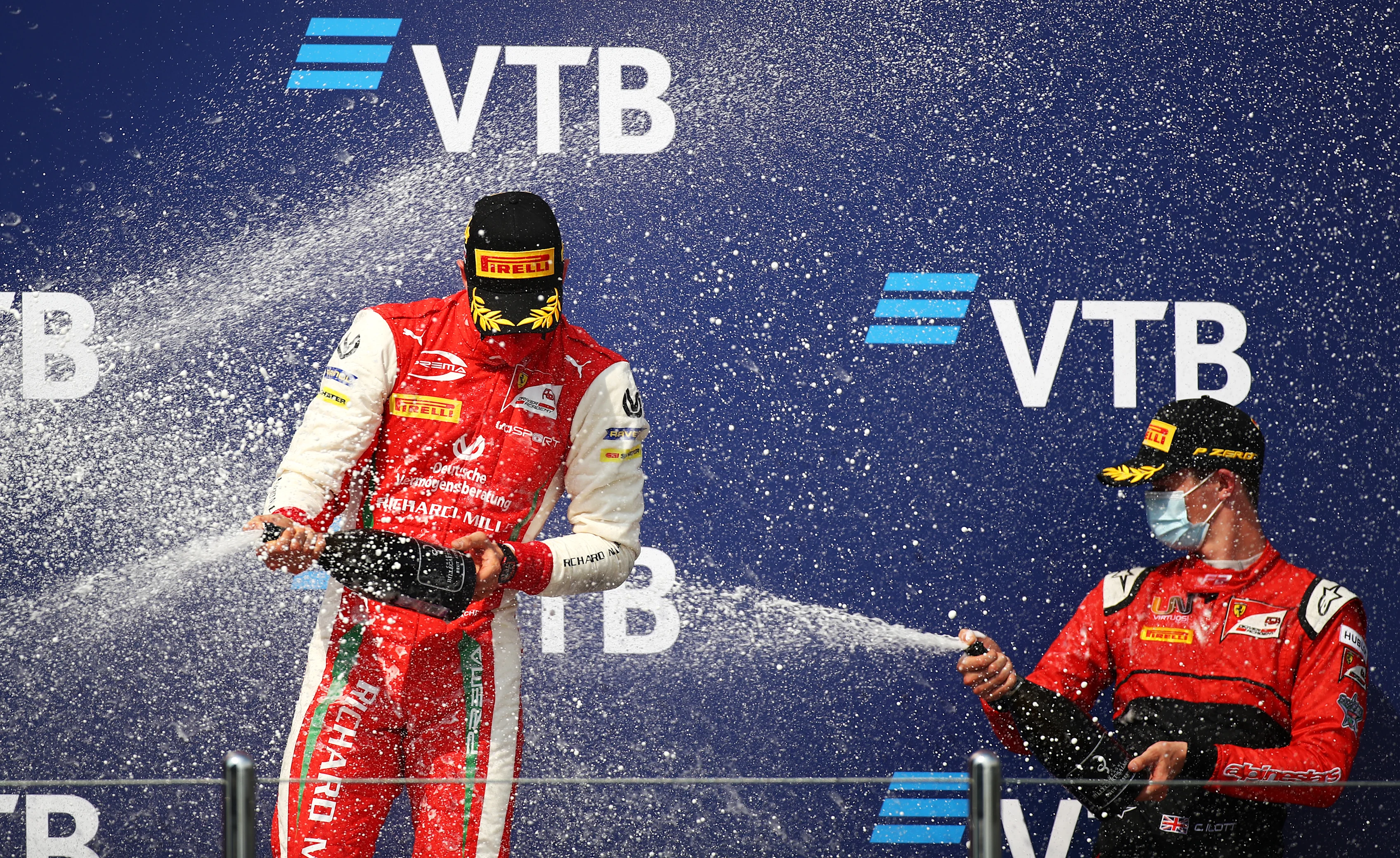 SOCHI, RUSSIA - SEPTEMBER 26: Race winner Mick Schumacher of Germany and Prema Racing and second