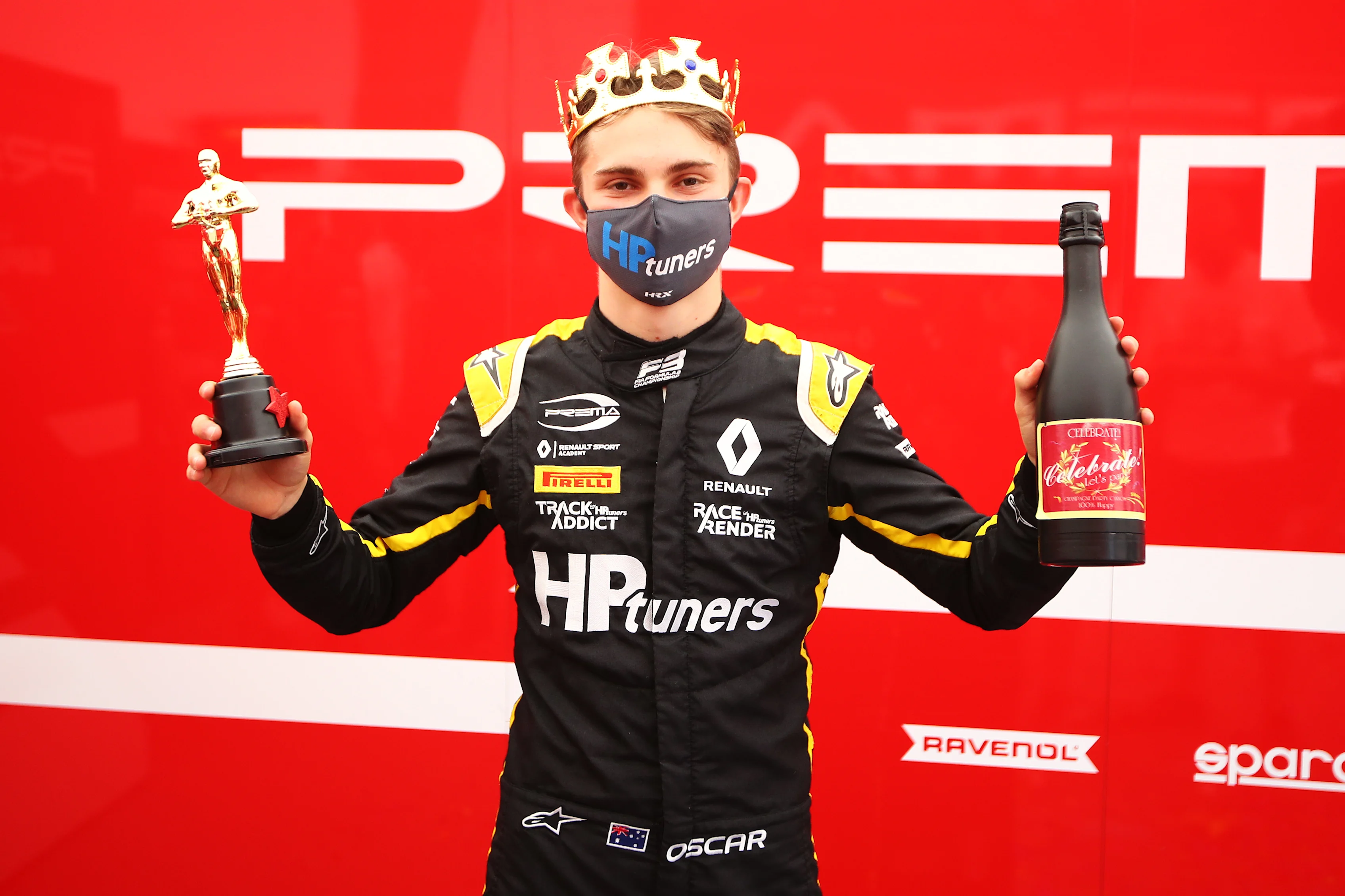 SCARPERIA, ITALY - SEPTEMBER 13: Championship winner Oscar Piastri of Australia and Prema Racing