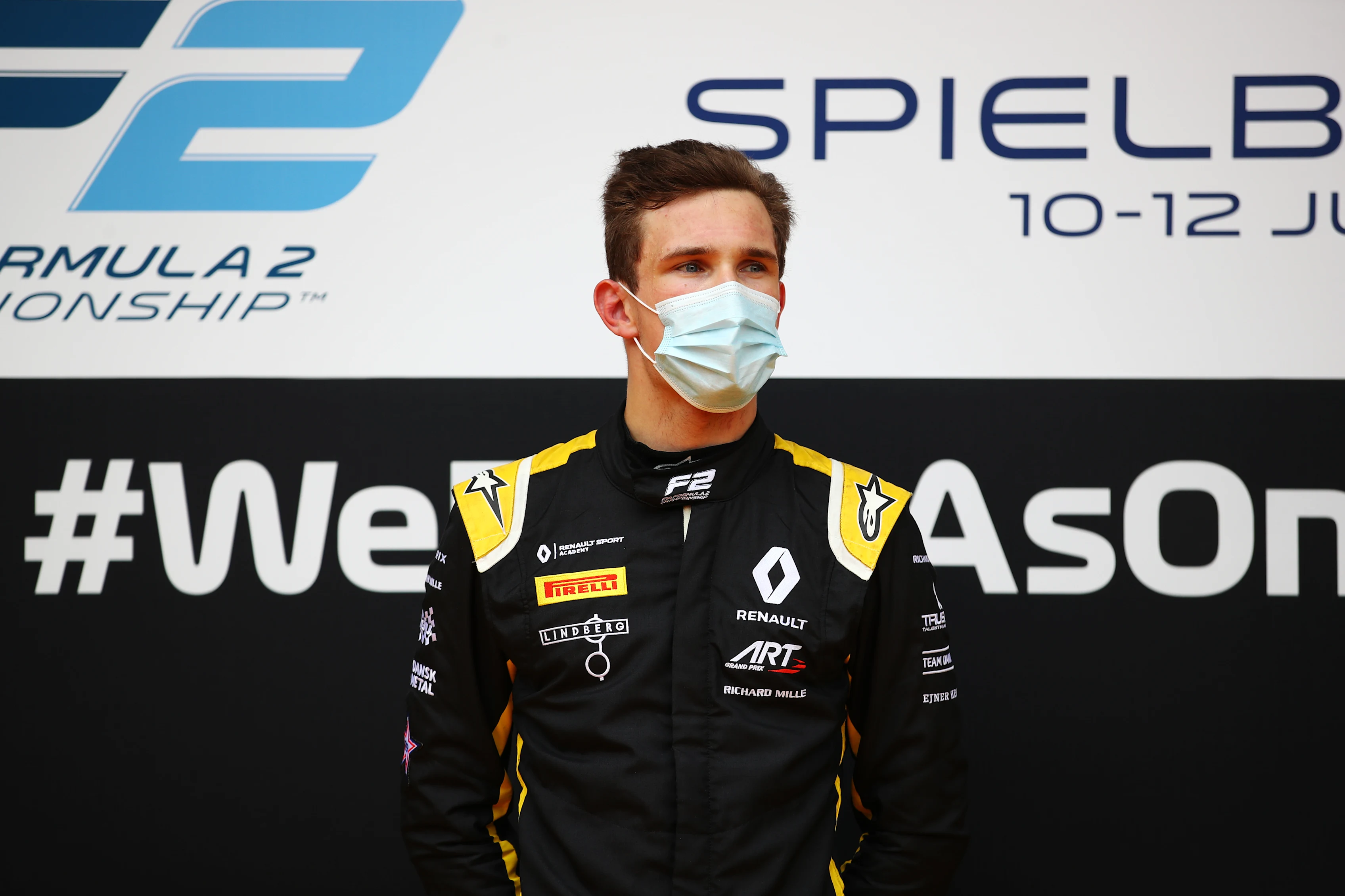 SPIELBERG, AUSTRIA - JULY 12: Race winner Christian Lundgaard of Denmark and ART Grand Prix