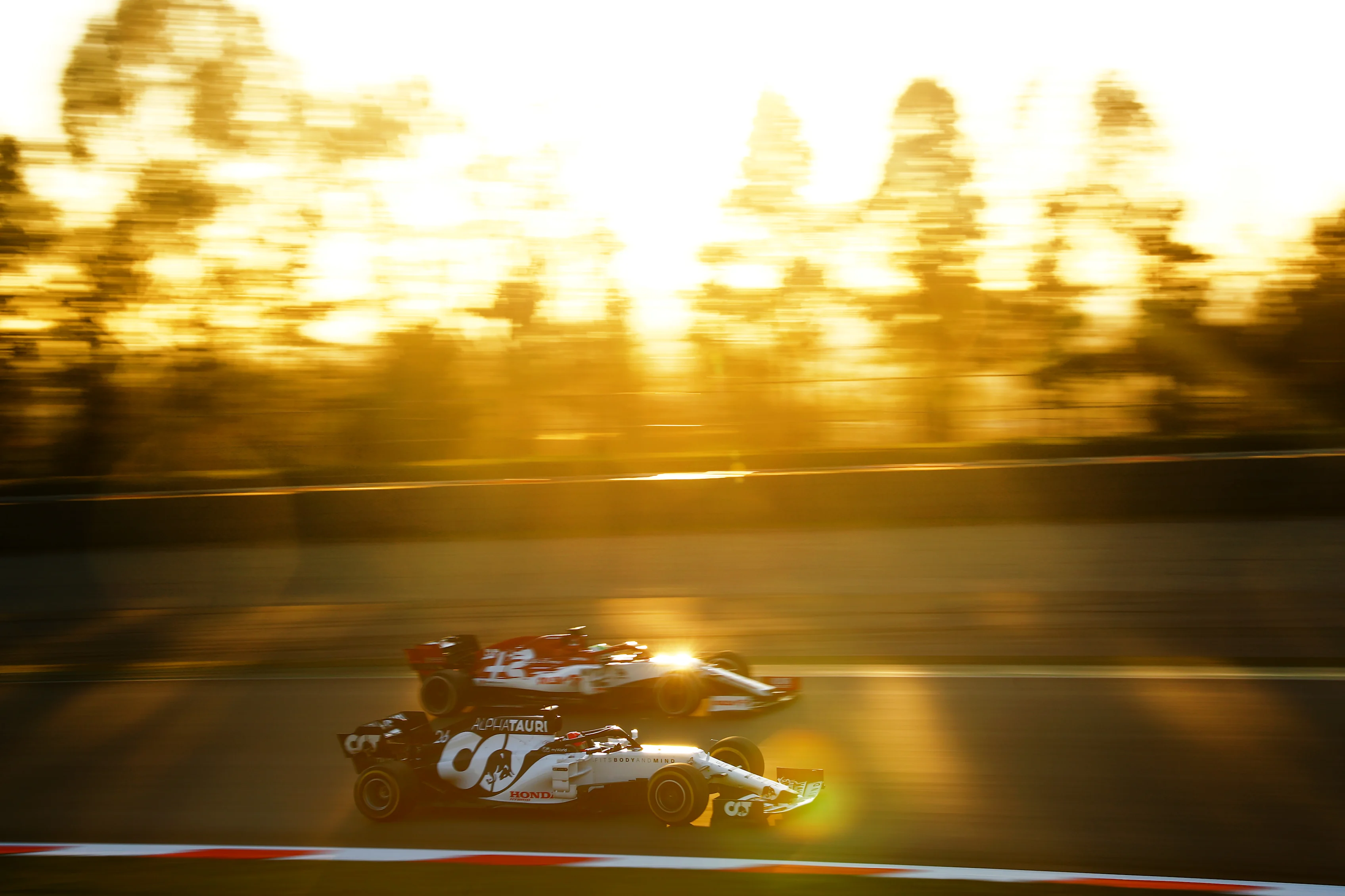 BARCELONA, SPAIN - FEBRUARY 19: Daniil Kvyat of Russia driving the (26) Scuderia AlphaTauri AT01