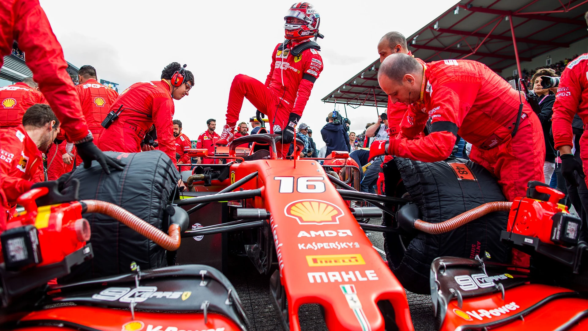 SPA, BELGIUM - SEPTEMBER 01:Charles Leclerc of Ferrari and France  during the F1 Grand Prix of